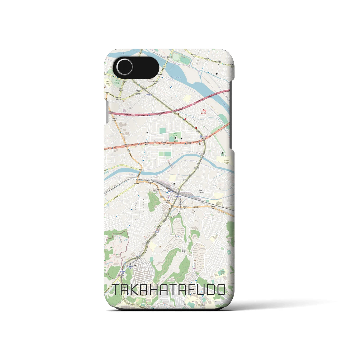 【高幡不動(東京都)】地図柄iPhoneケース(バックカバータイプ)