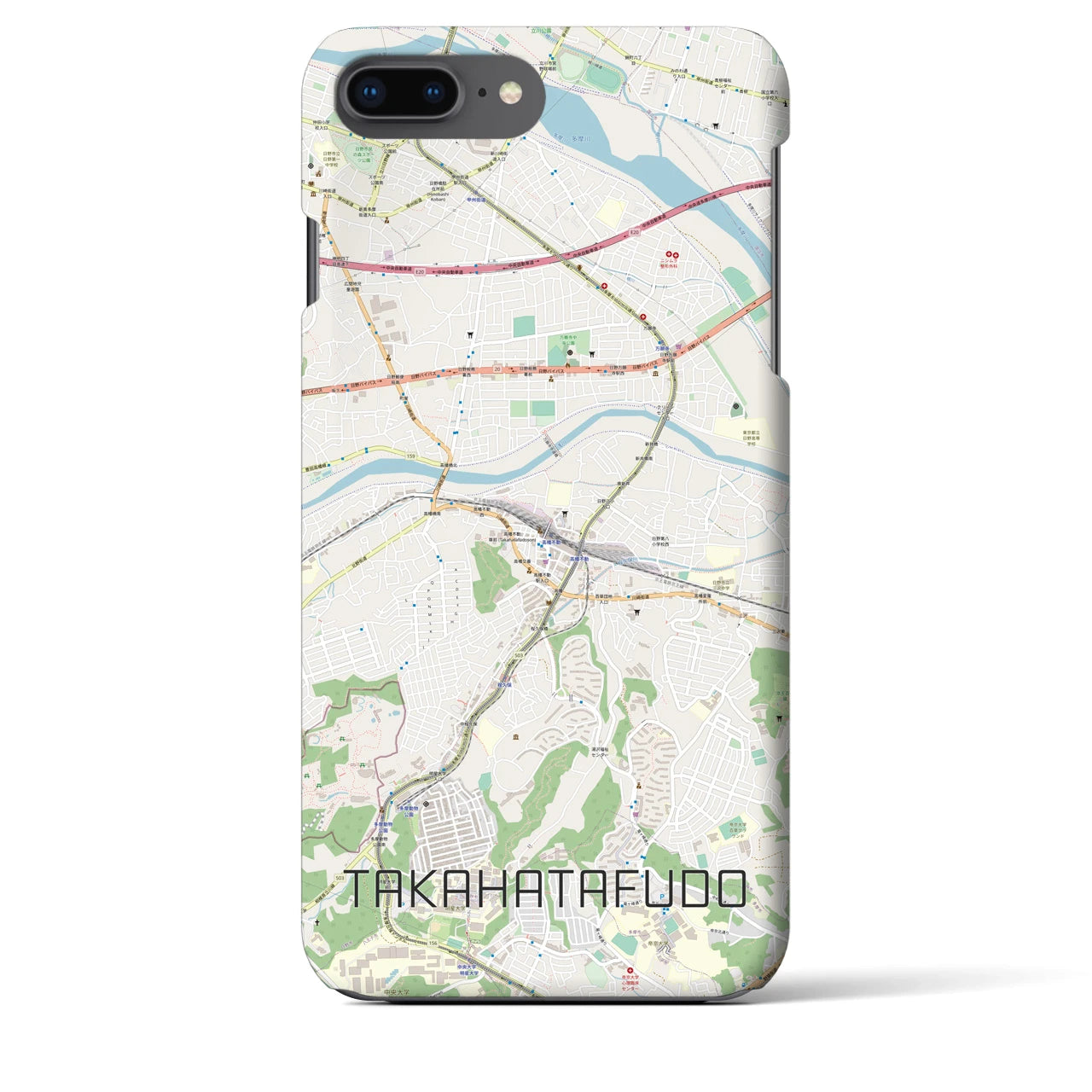 【高幡不動(東京都)】地図柄iPhoneケース(バックカバータイプ)