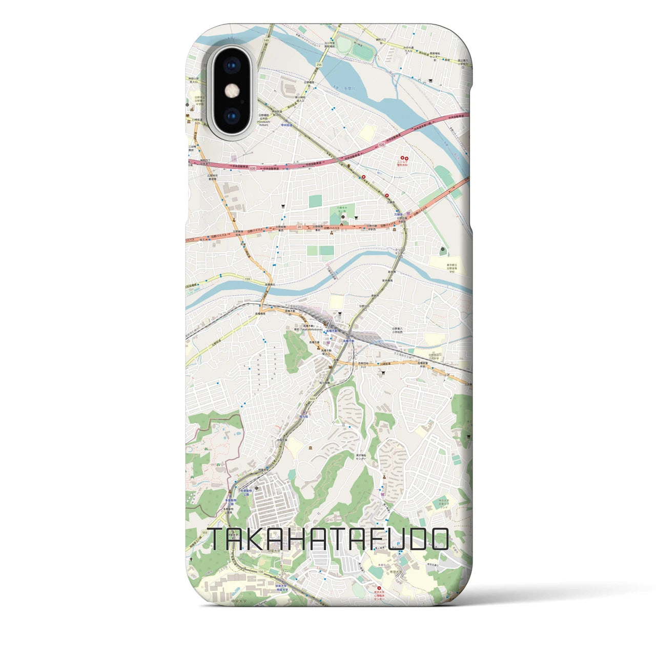 【高幡不動(東京都)】地図柄iPhoneケース(バックカバータイプ)