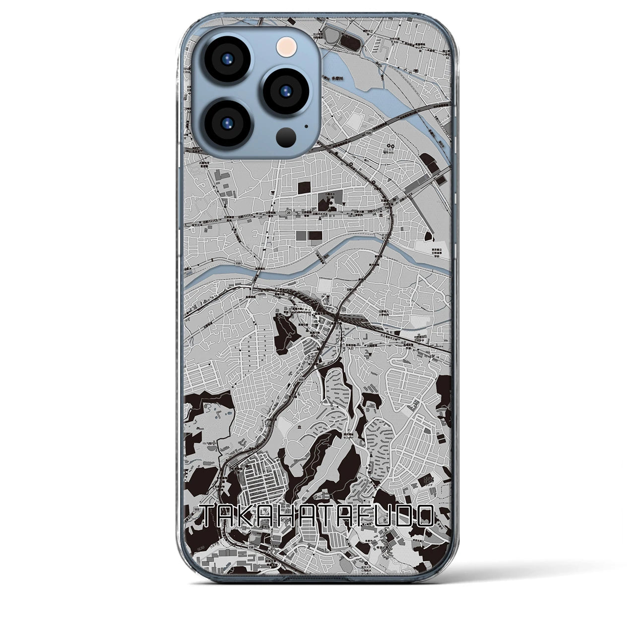 【高幡不動(東京都)】地図柄iPhoneケース(クリアタイプ)