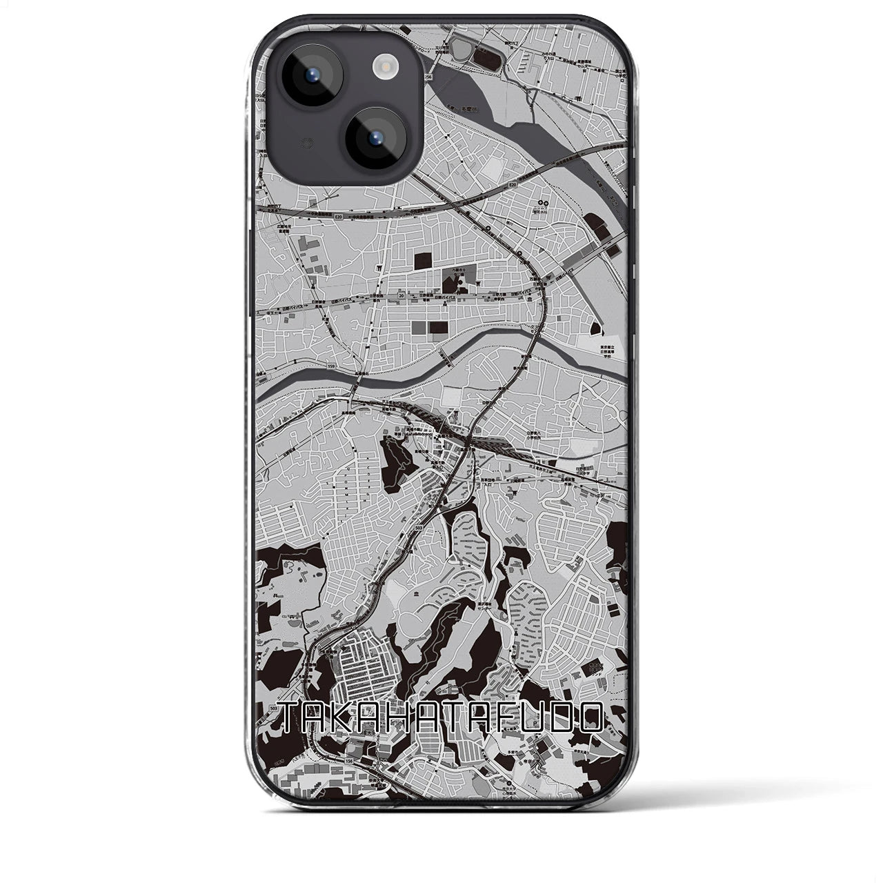 【高幡不動(東京都)】地図柄iPhoneケース(クリアタイプ)