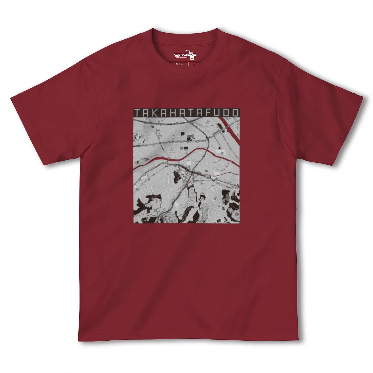 【高幡不動(東京都)】地図柄ヘビーウェイトTシャツ