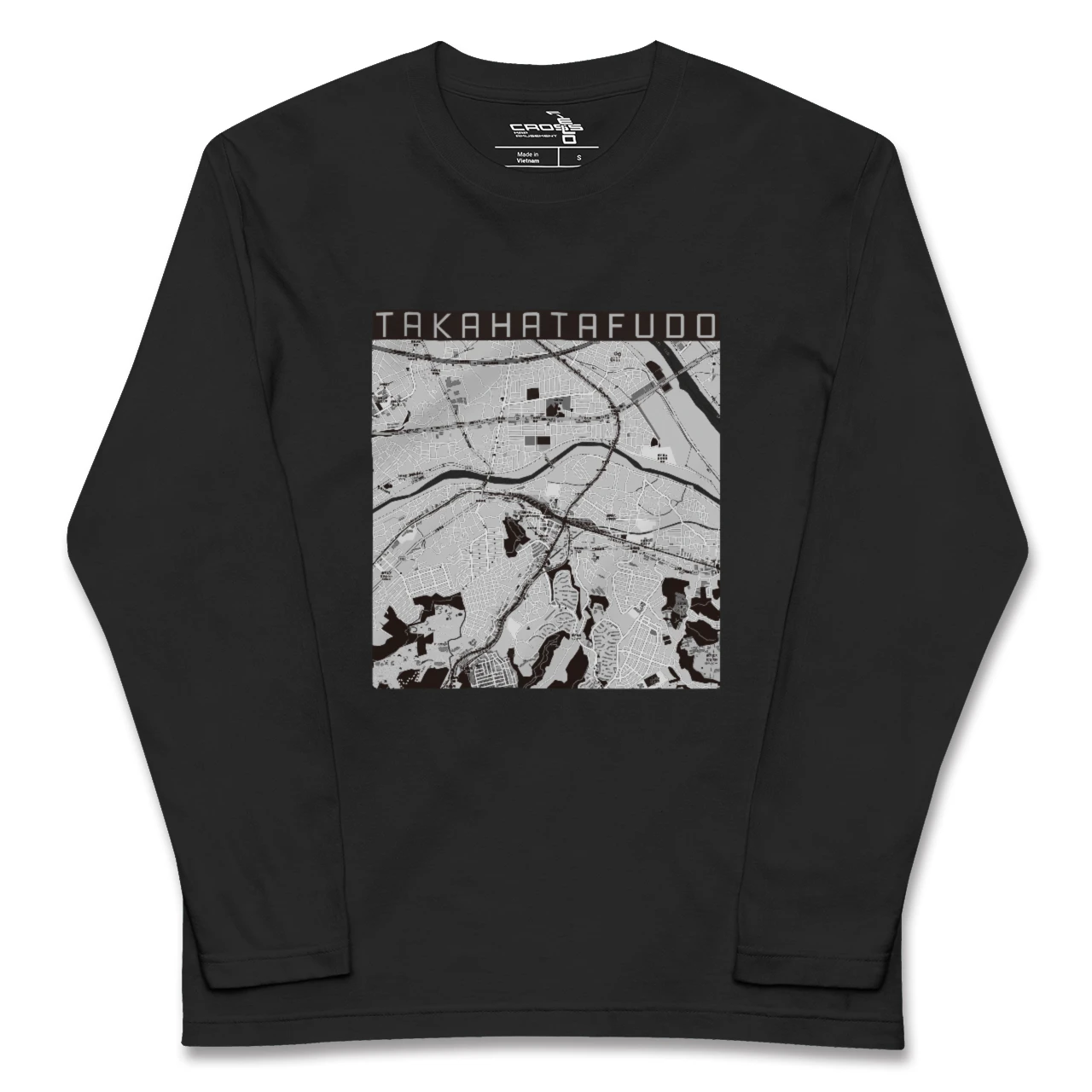 【高幡不動(東京都)】地図柄ロングスリーブTシャツ