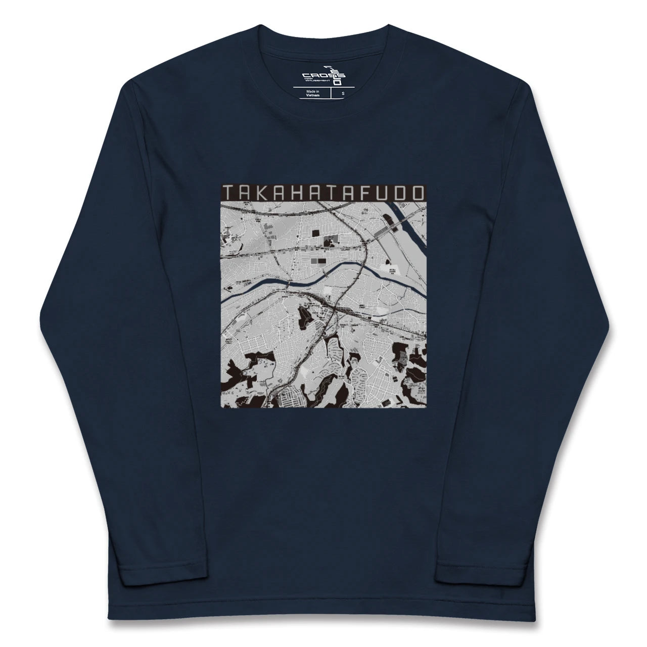 【高幡不動(東京都)】地図柄ロングスリーブTシャツ