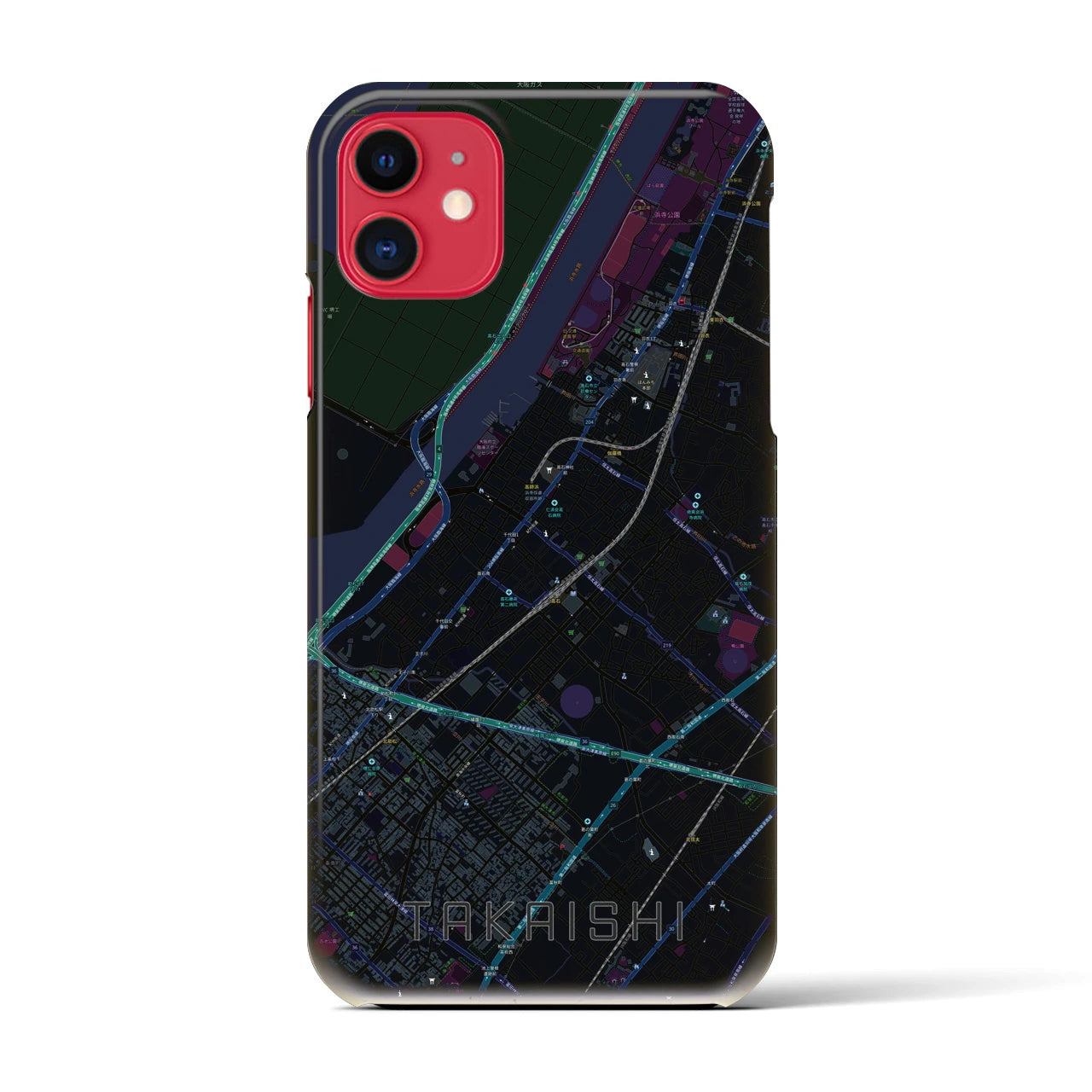 【高石(大阪府)】地図柄iPhoneケース(バックカバータイプ)