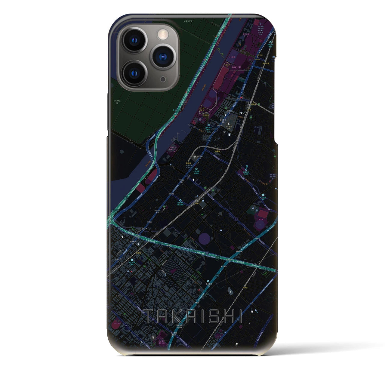 【高石(大阪府)】地図柄iPhoneケース(バックカバータイプ)