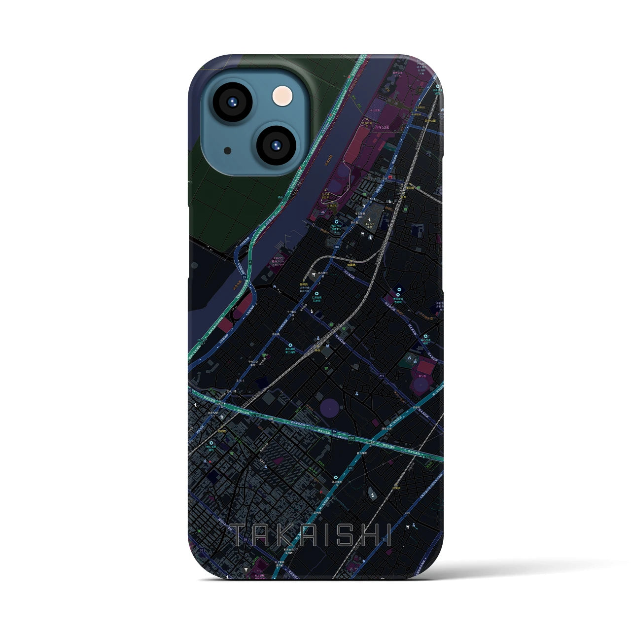 【高石(大阪府)】地図柄iPhoneケース(バックカバータイプ)