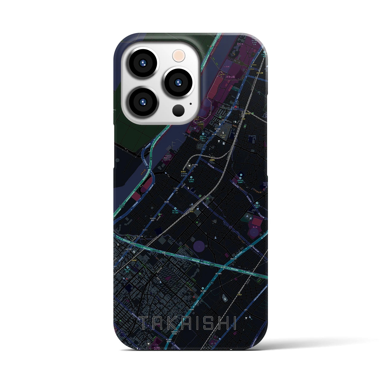 【高石(大阪府)】地図柄iPhoneケース(バックカバータイプ)