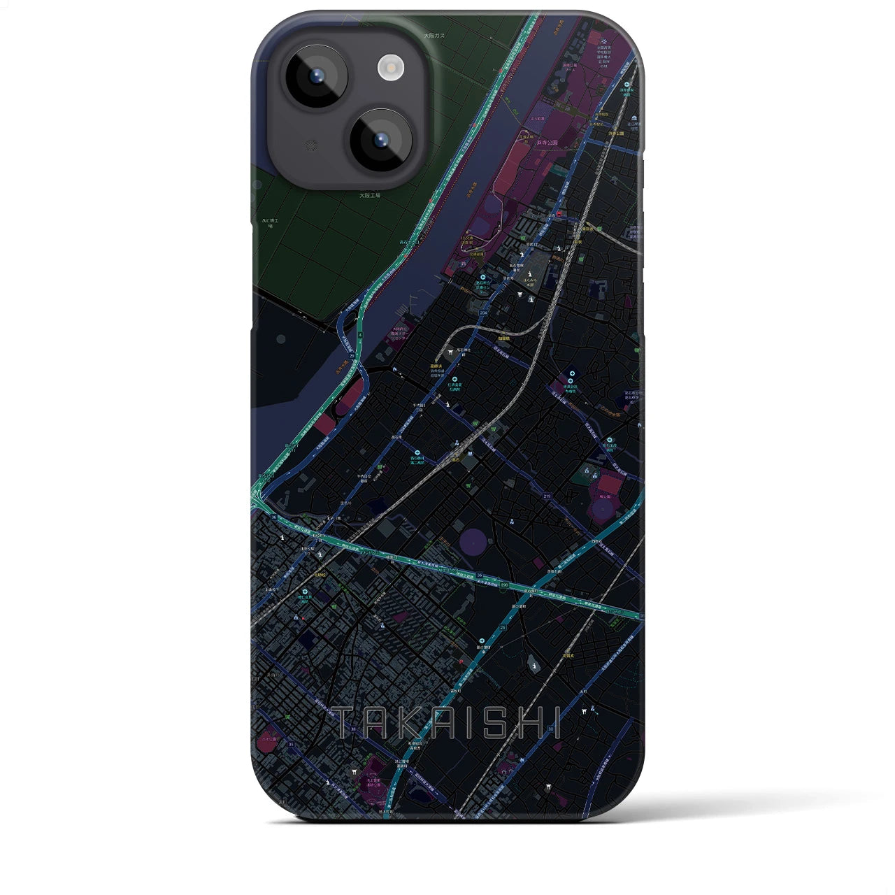 【高石(大阪府)】地図柄iPhoneケース(バックカバータイプ)