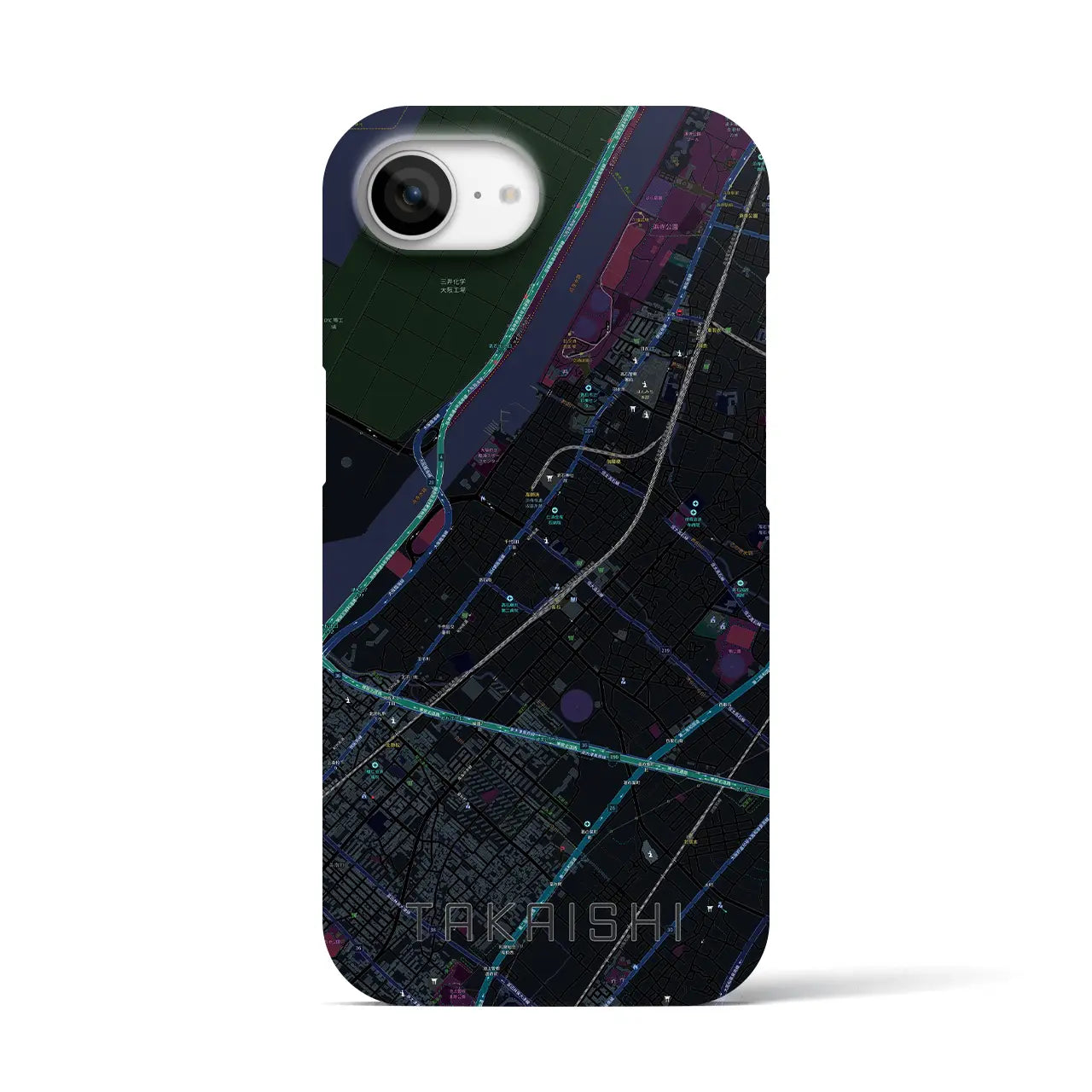 【高石(大阪府)】地図柄iPhoneケース(バックカバータイプ)