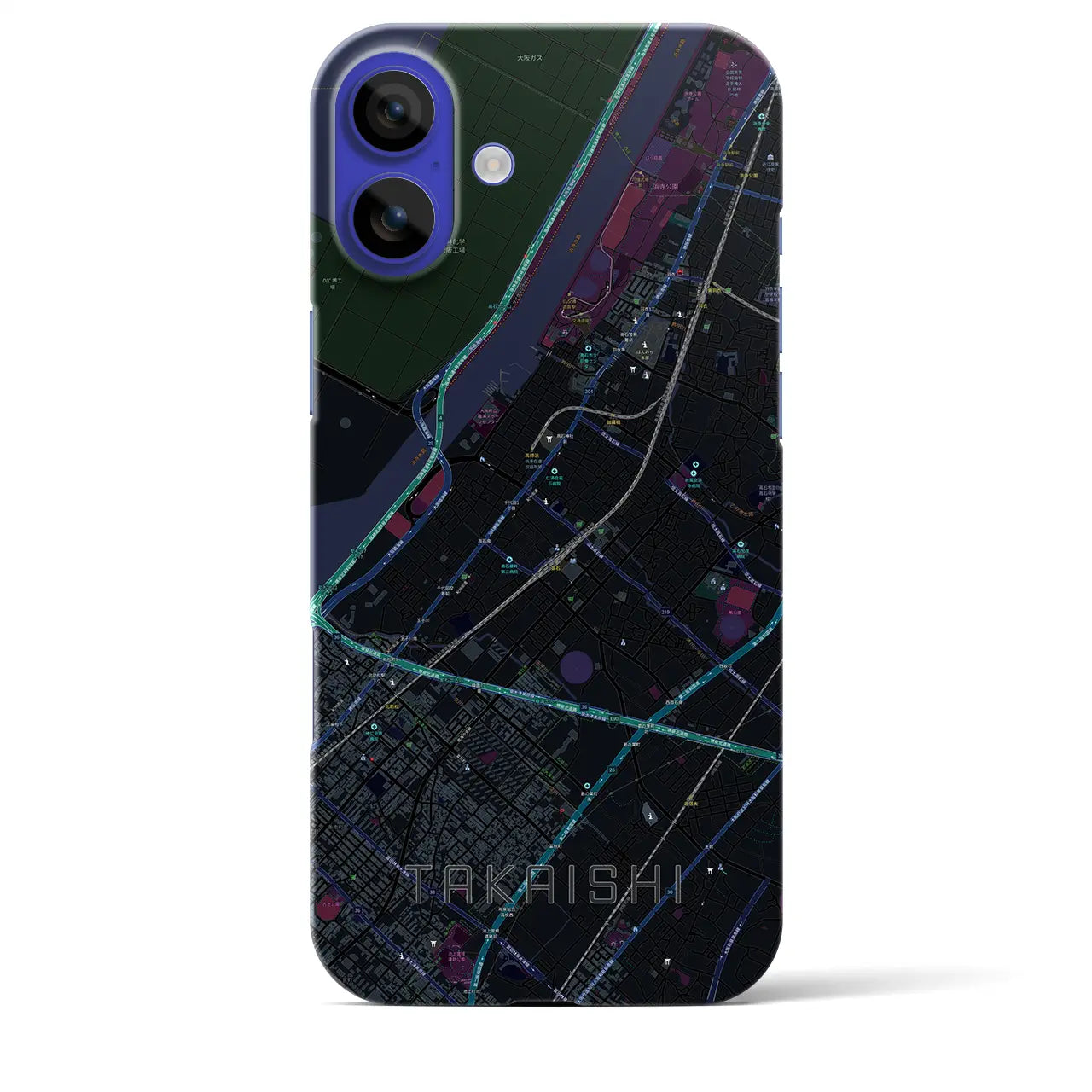 【高石(大阪府)】地図柄iPhoneケース(バックカバータイプ)