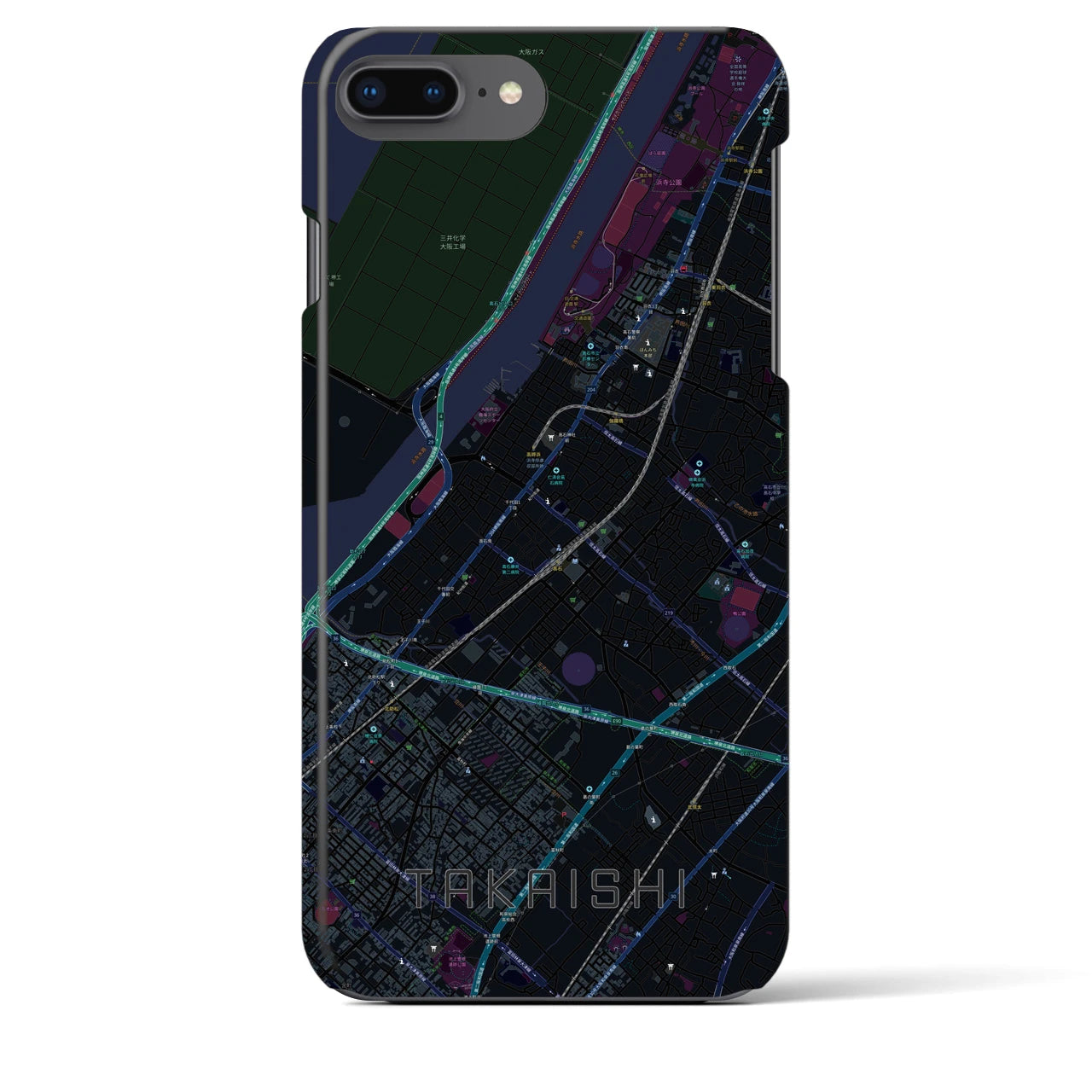 【高石(大阪府)】地図柄iPhoneケース(バックカバータイプ)