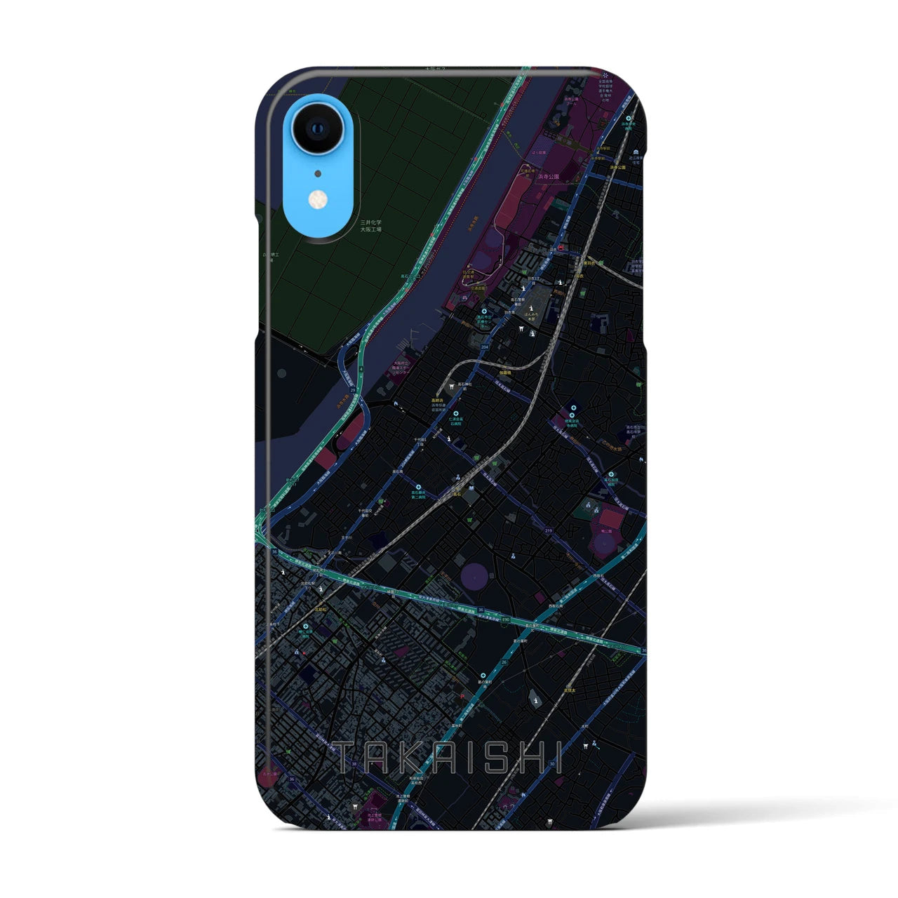 【高石(大阪府)】地図柄iPhoneケース(バックカバータイプ)