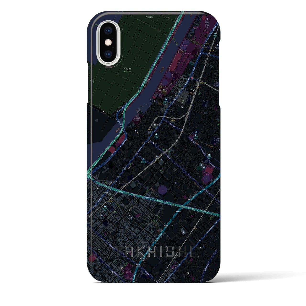 【高石(大阪府)】地図柄iPhoneケース(バックカバータイプ)