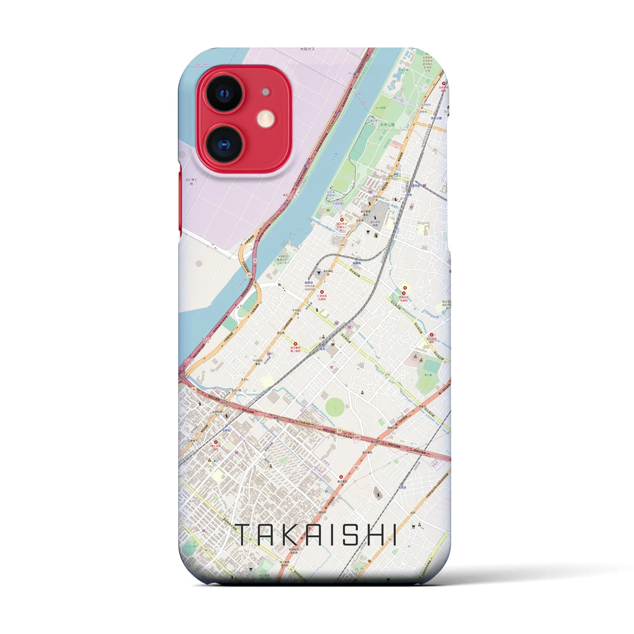 【高石(大阪府)】地図柄iPhoneケース(バックカバータイプ)