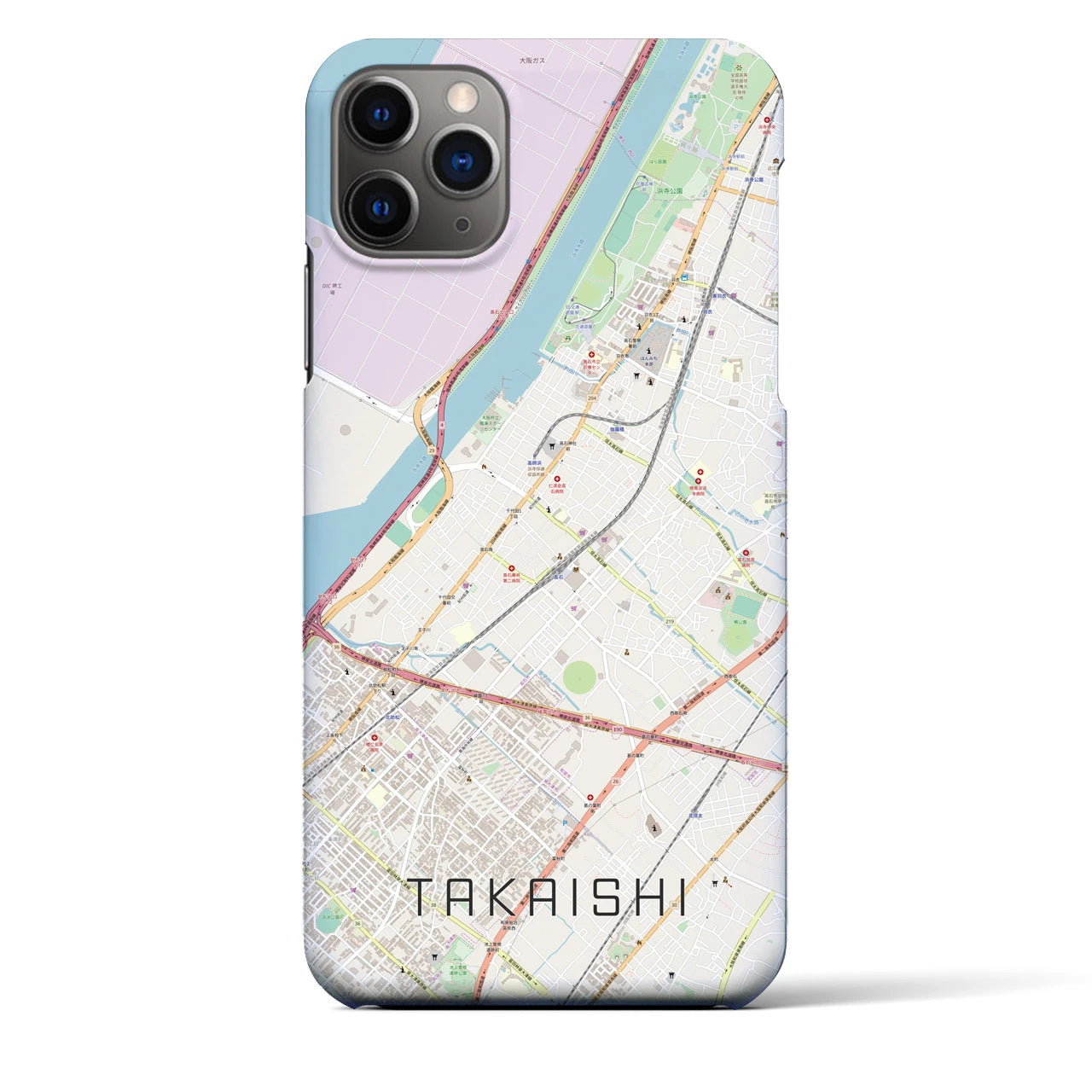 【高石(大阪府)】地図柄iPhoneケース(バックカバータイプ)