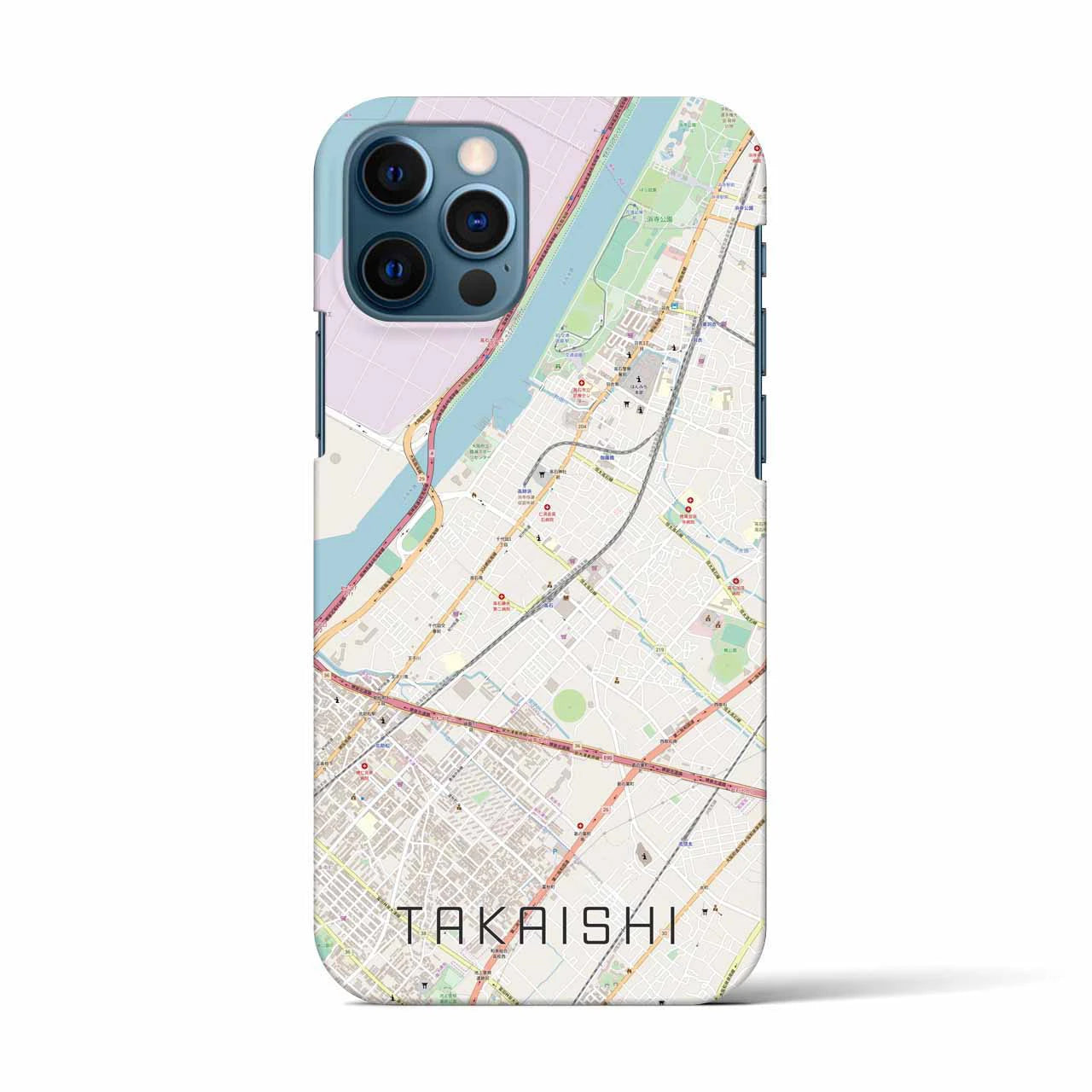 【高石(大阪府)】地図柄iPhoneケース(バックカバータイプ)