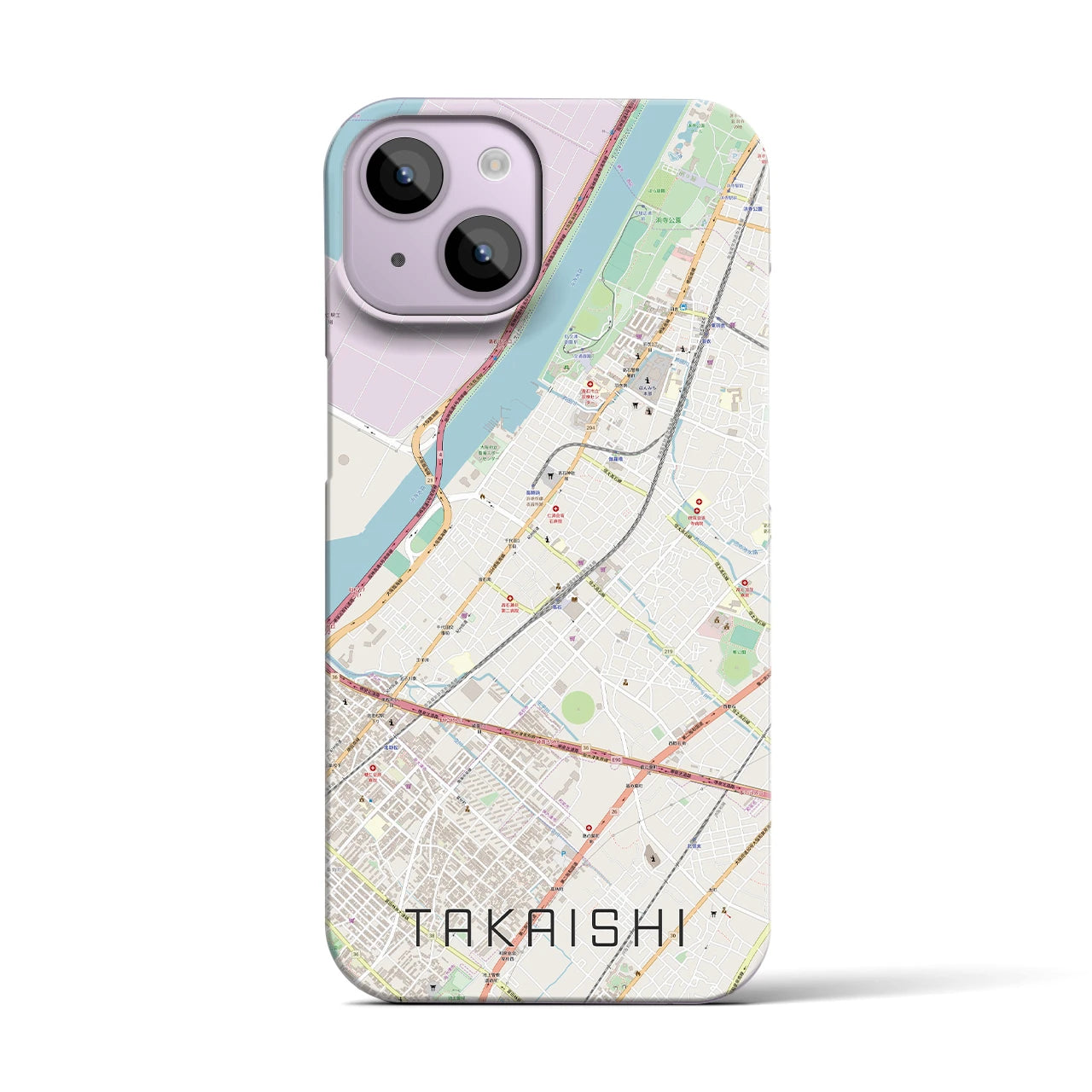 【高石(大阪府)】地図柄iPhoneケース(バックカバータイプ)