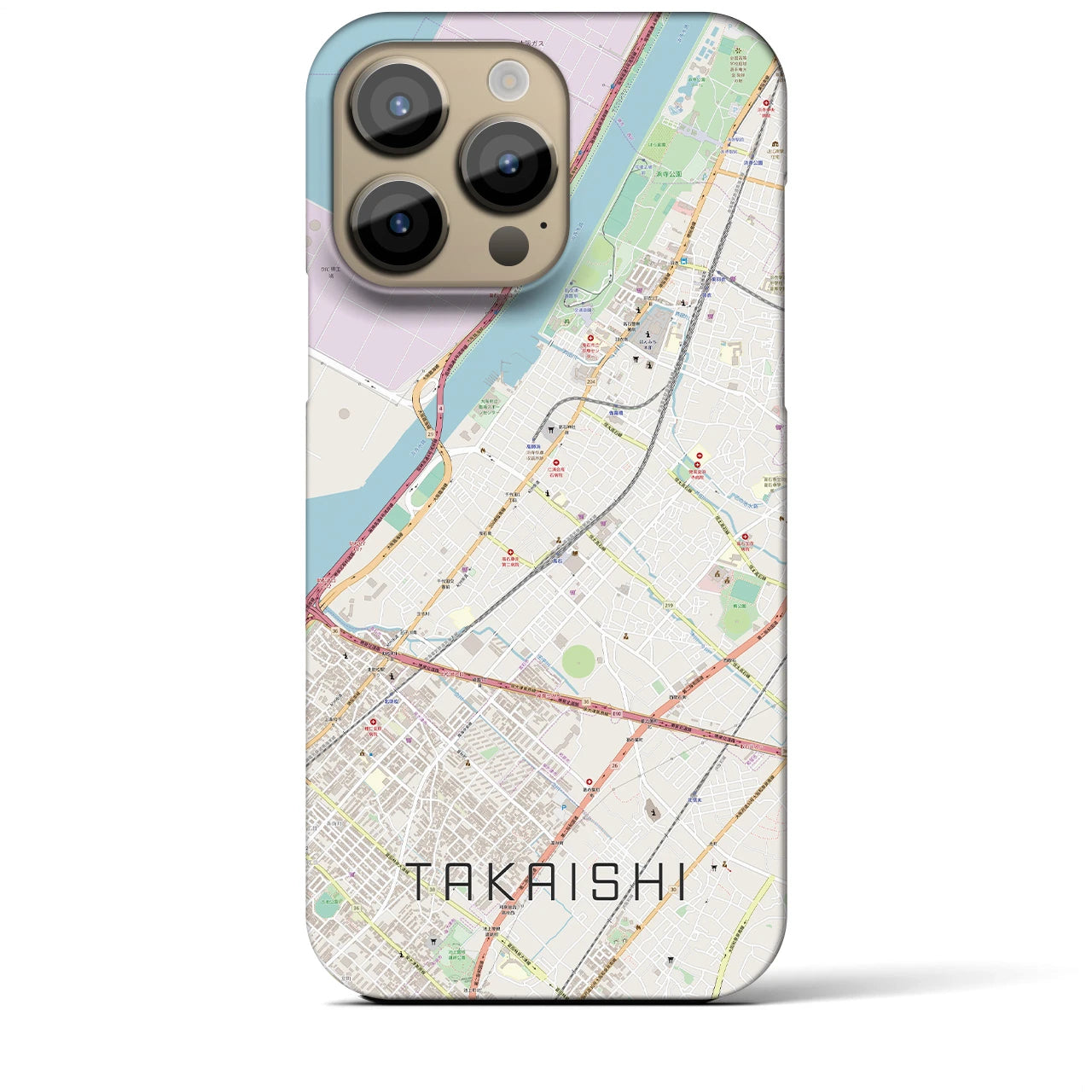 【高石(大阪府)】地図柄iPhoneケース(バックカバータイプ)