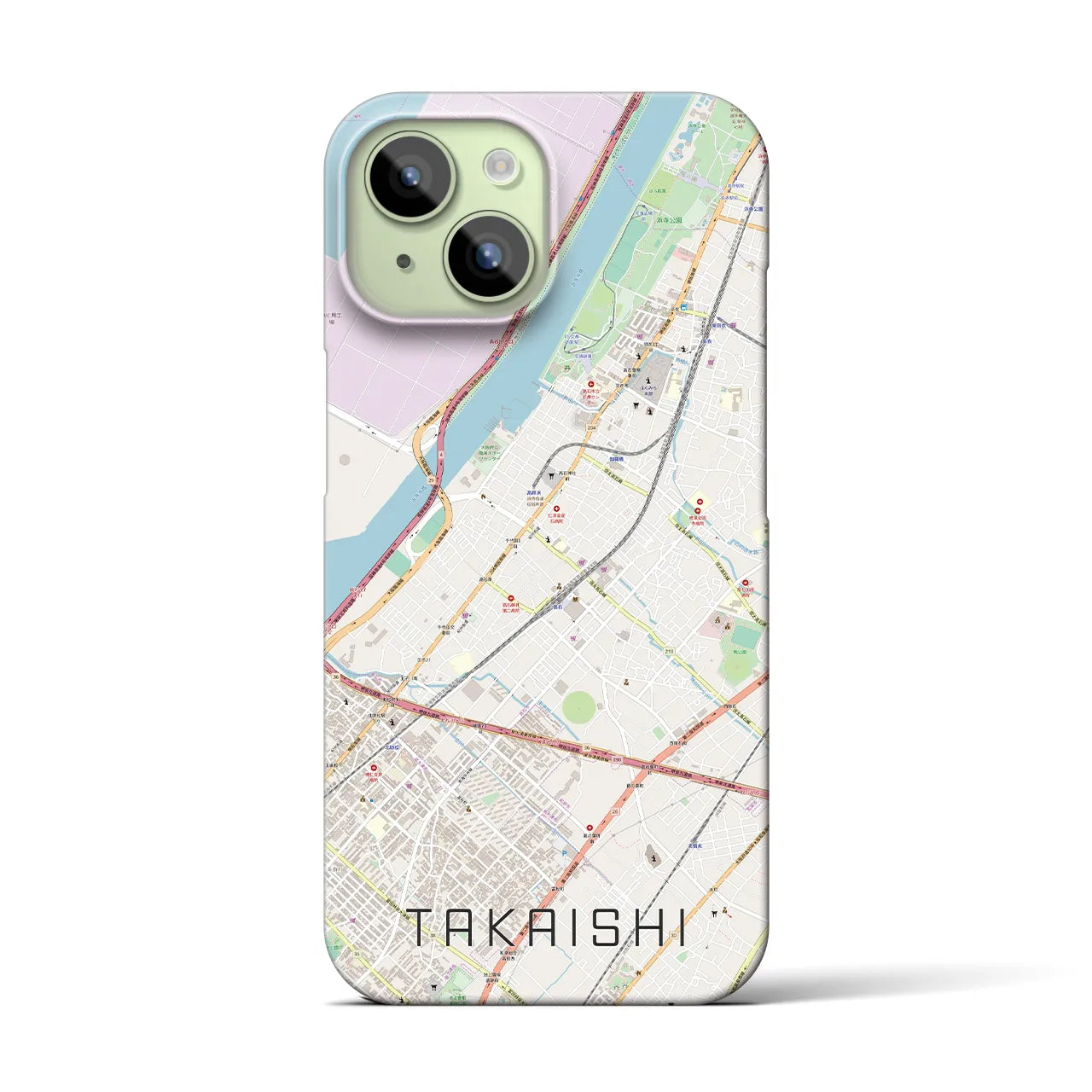 【高石(大阪府)】地図柄iPhoneケース(バックカバータイプ)