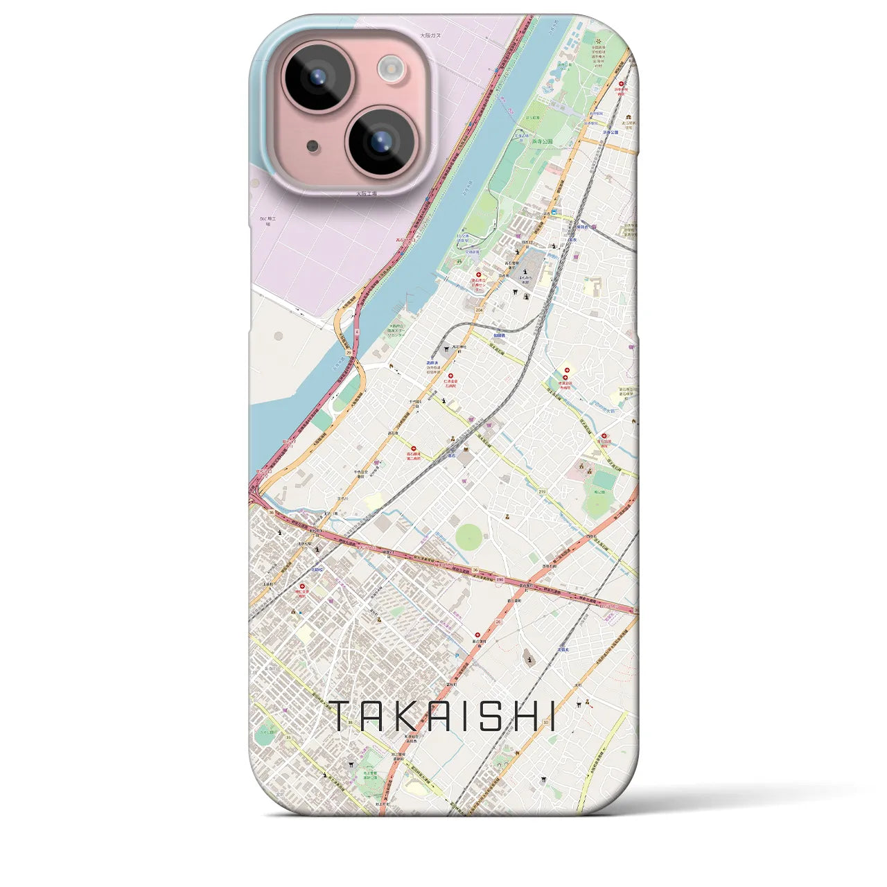 【高石(大阪府)】地図柄iPhoneケース(バックカバータイプ)
