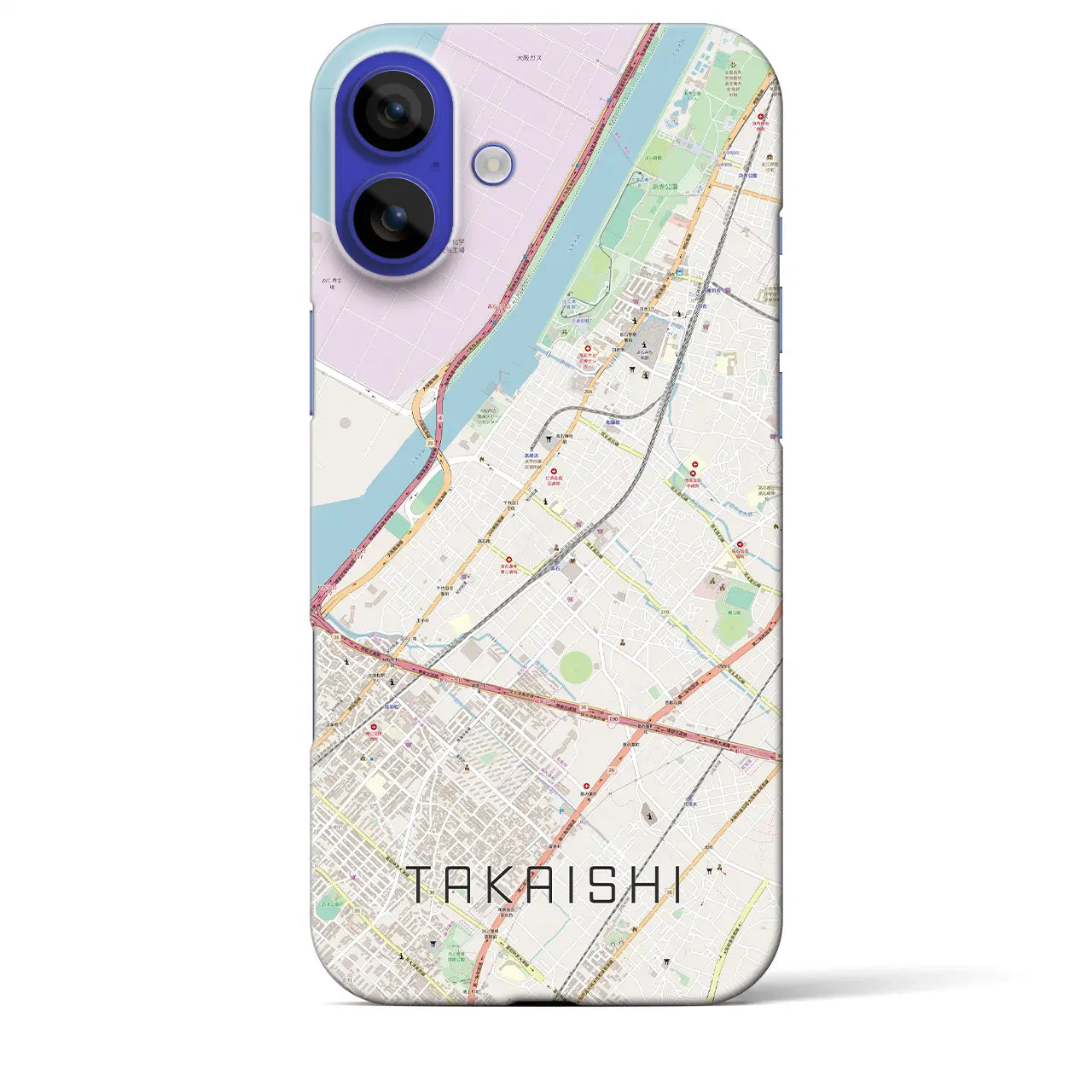 【高石(大阪府)】地図柄iPhoneケース(バックカバータイプ)ナチュラル・iPhone 16 Pro Max 用