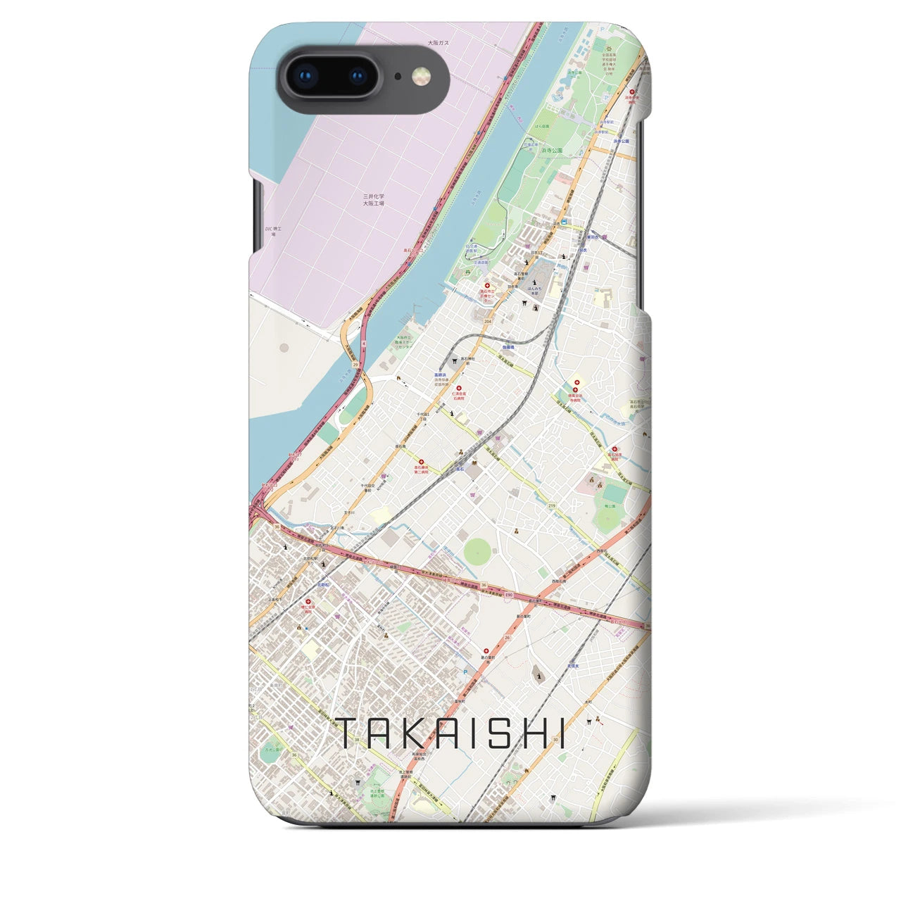 【高石(大阪府)】地図柄iPhoneケース(バックカバータイプ)