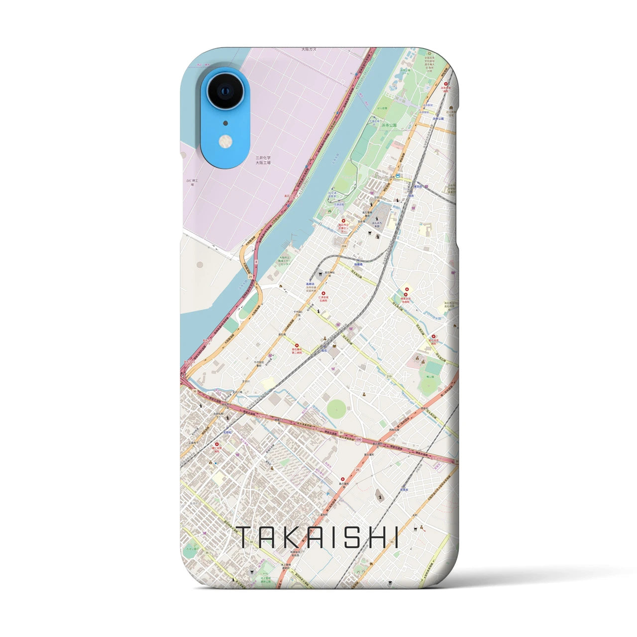 【高石(大阪府)】地図柄iPhoneケース(バックカバータイプ)