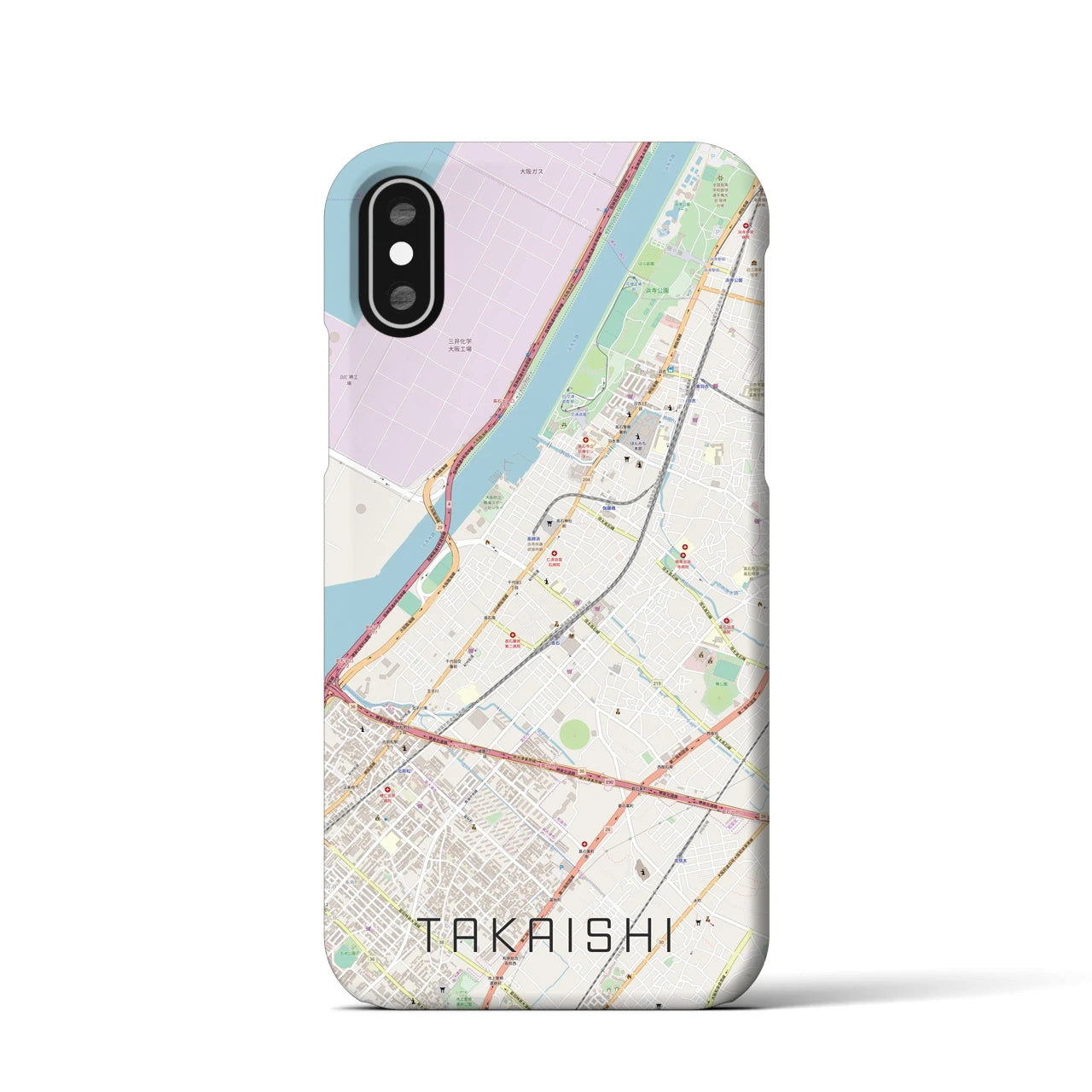 【高石(大阪府)】地図柄iPhoneケース(バックカバータイプ)