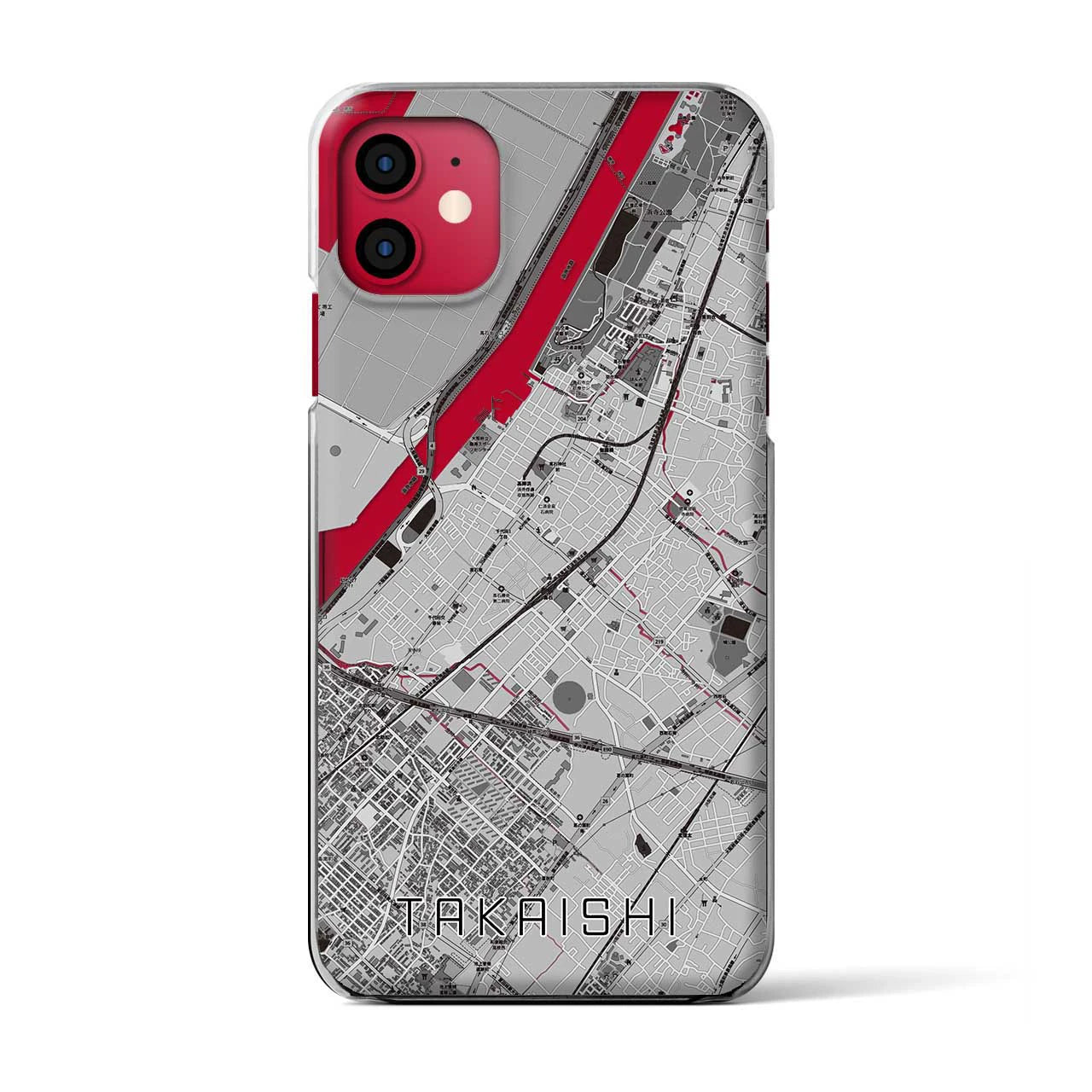 【高石(大阪府)】地図柄iPhoneケース(クリアタイプ)