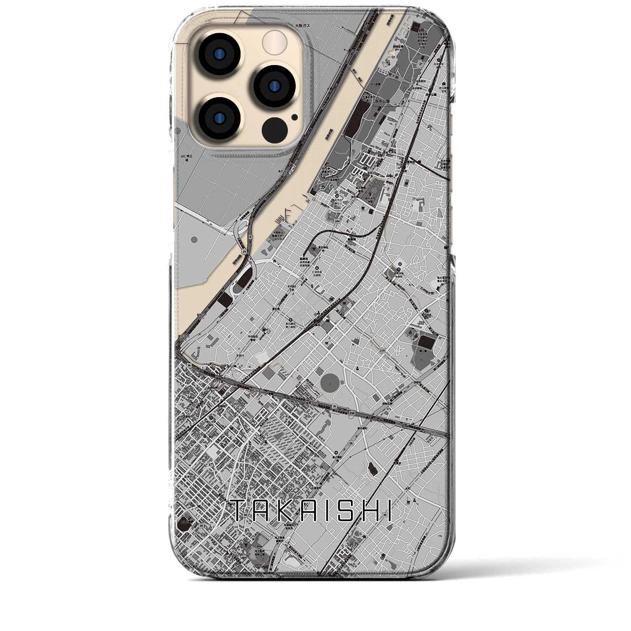 【高石(大阪府)】地図柄iPhoneケース(クリアタイプ)