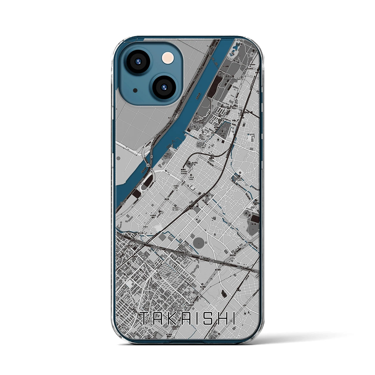 【高石(大阪府)】地図柄iPhoneケース(クリアタイプ)