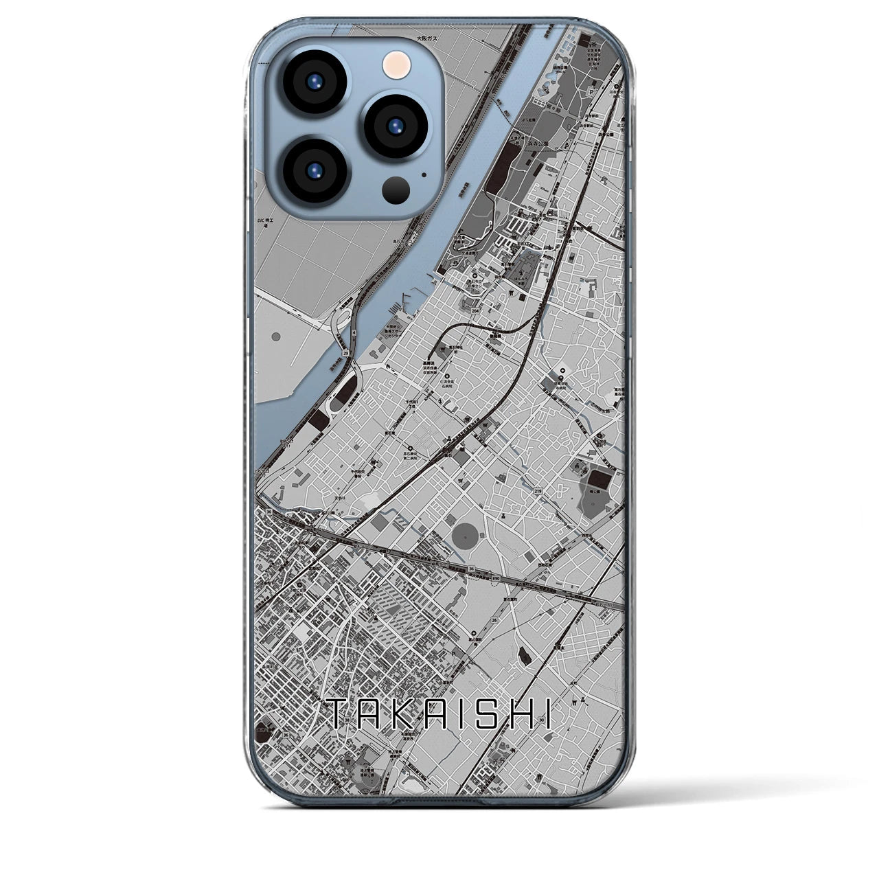 【高石(大阪府)】地図柄iPhoneケース(クリアタイプ)