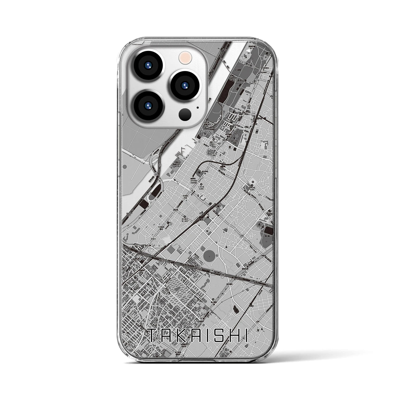 【高石(大阪府)】地図柄iPhoneケース(クリアタイプ)