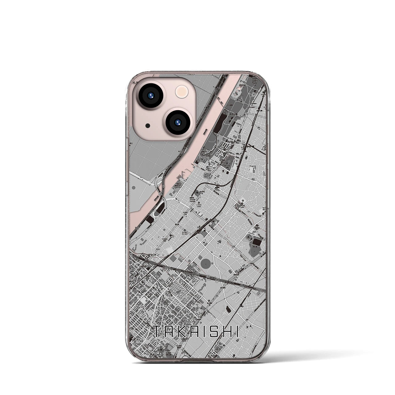 【高石(大阪府)】地図柄iPhoneケース(クリアタイプ)