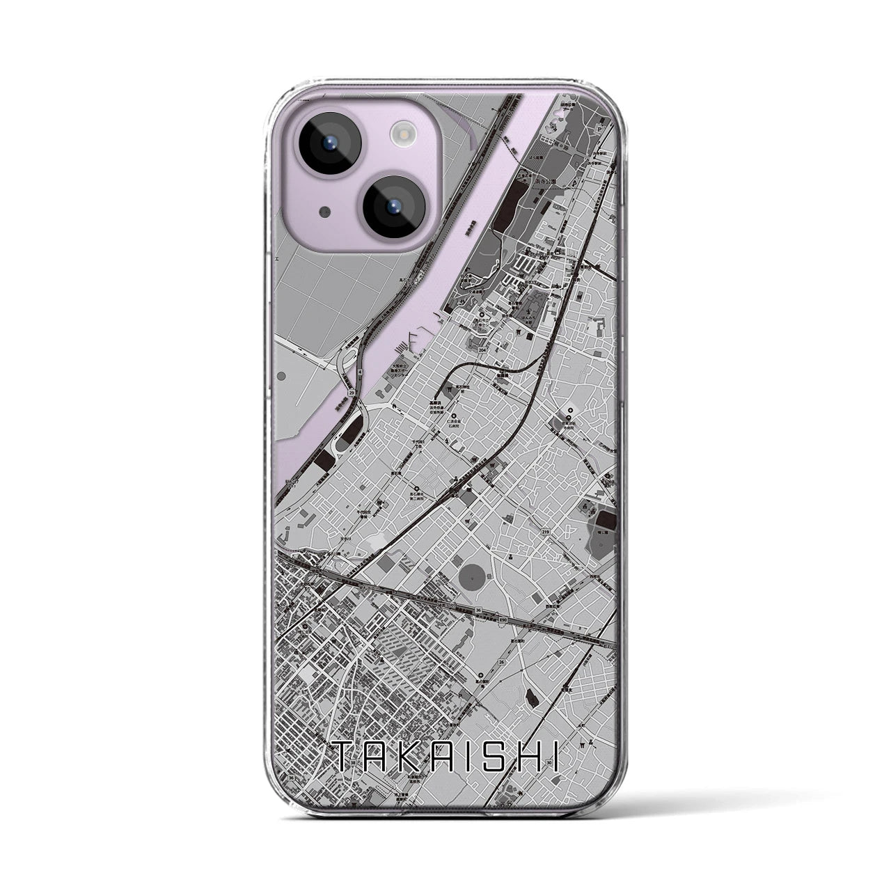 【高石(大阪府)】地図柄iPhoneケース(クリアタイプ)