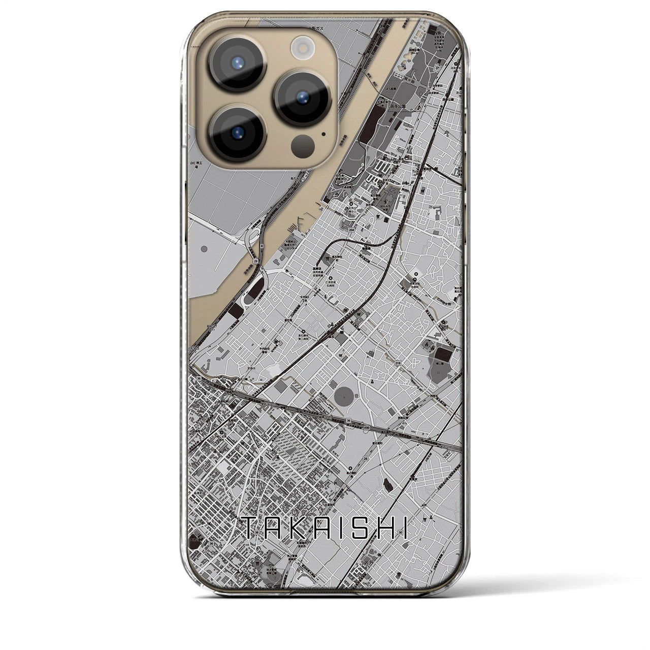 【高石(大阪府)】地図柄iPhoneケース(クリアタイプ)