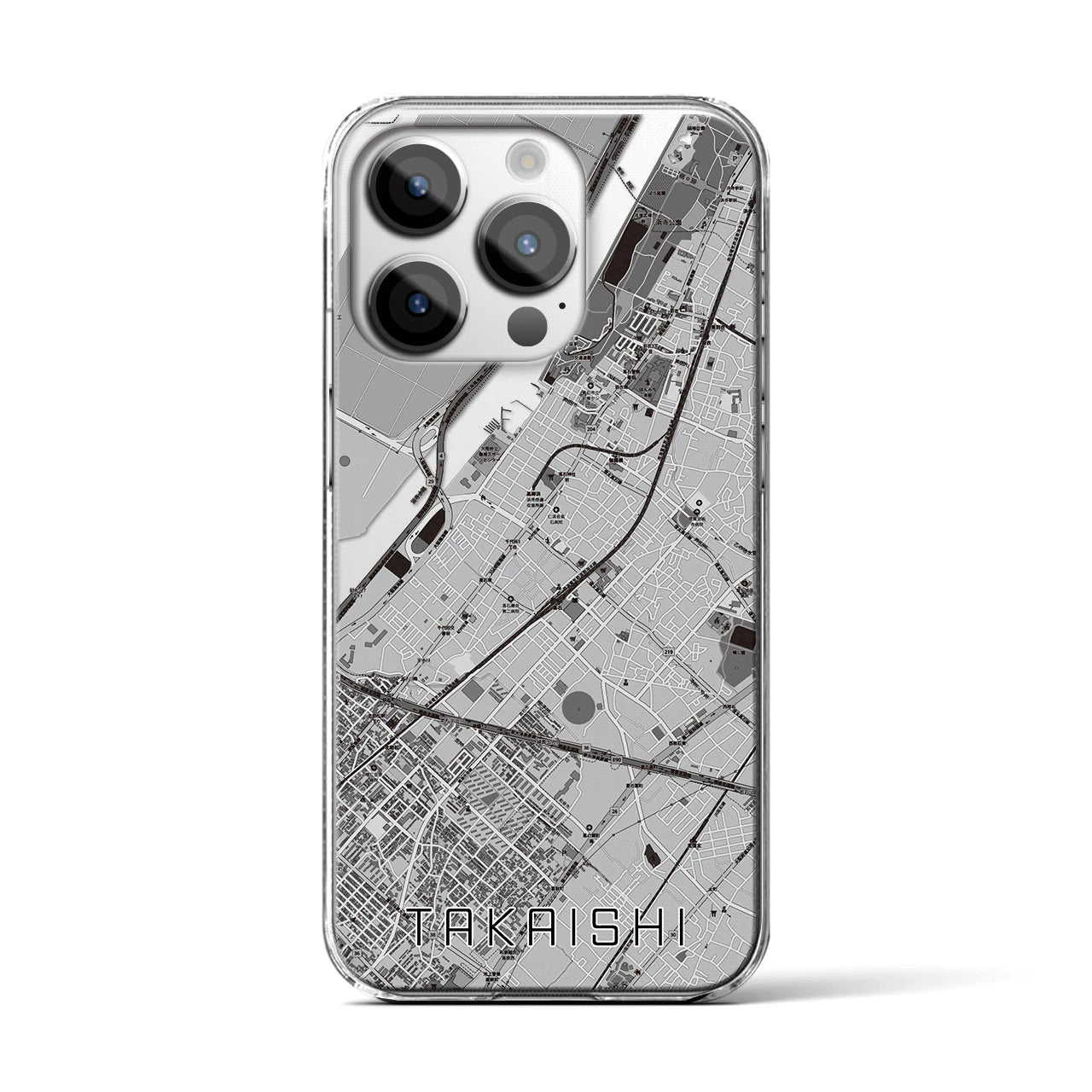 【高石(大阪府)】地図柄iPhoneケース(クリアタイプ)