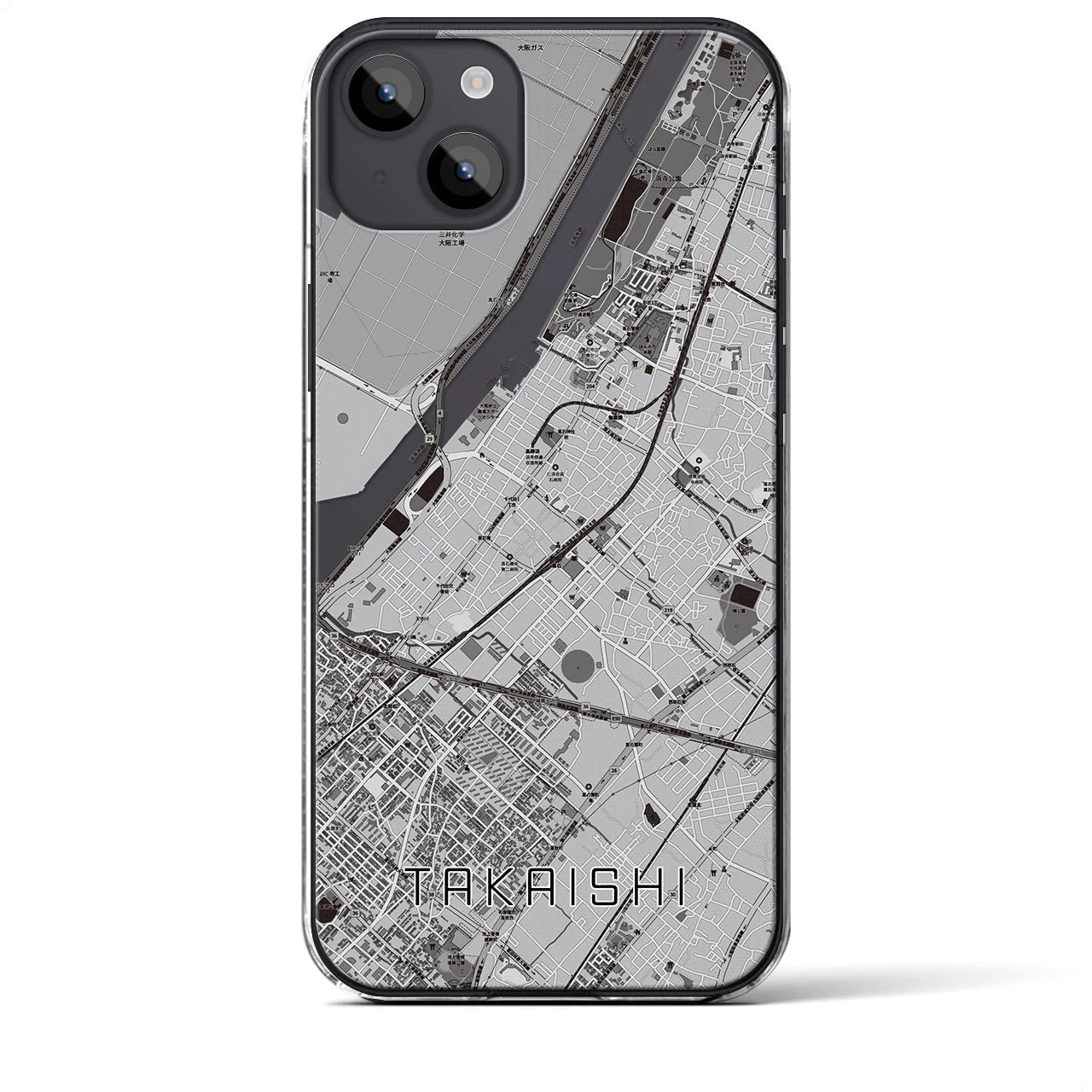 【高石(大阪府)】地図柄iPhoneケース(クリアタイプ)