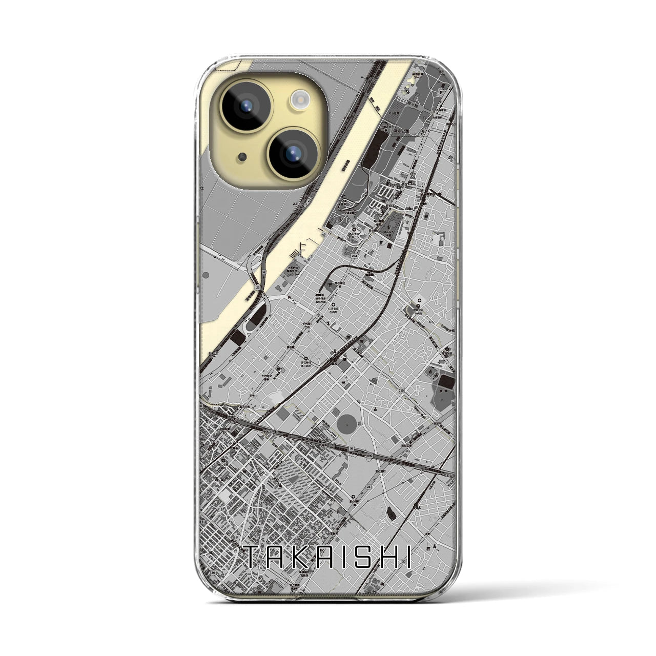 【高石(大阪府)】地図柄iPhoneケース(クリアタイプ)