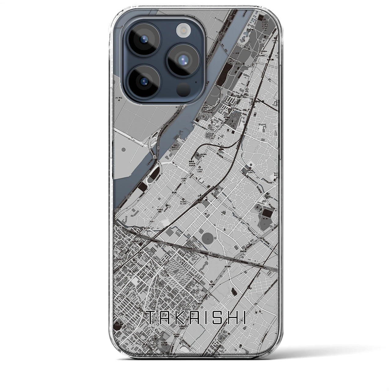 【高石(大阪府)】地図柄iPhoneケース(クリアタイプ)