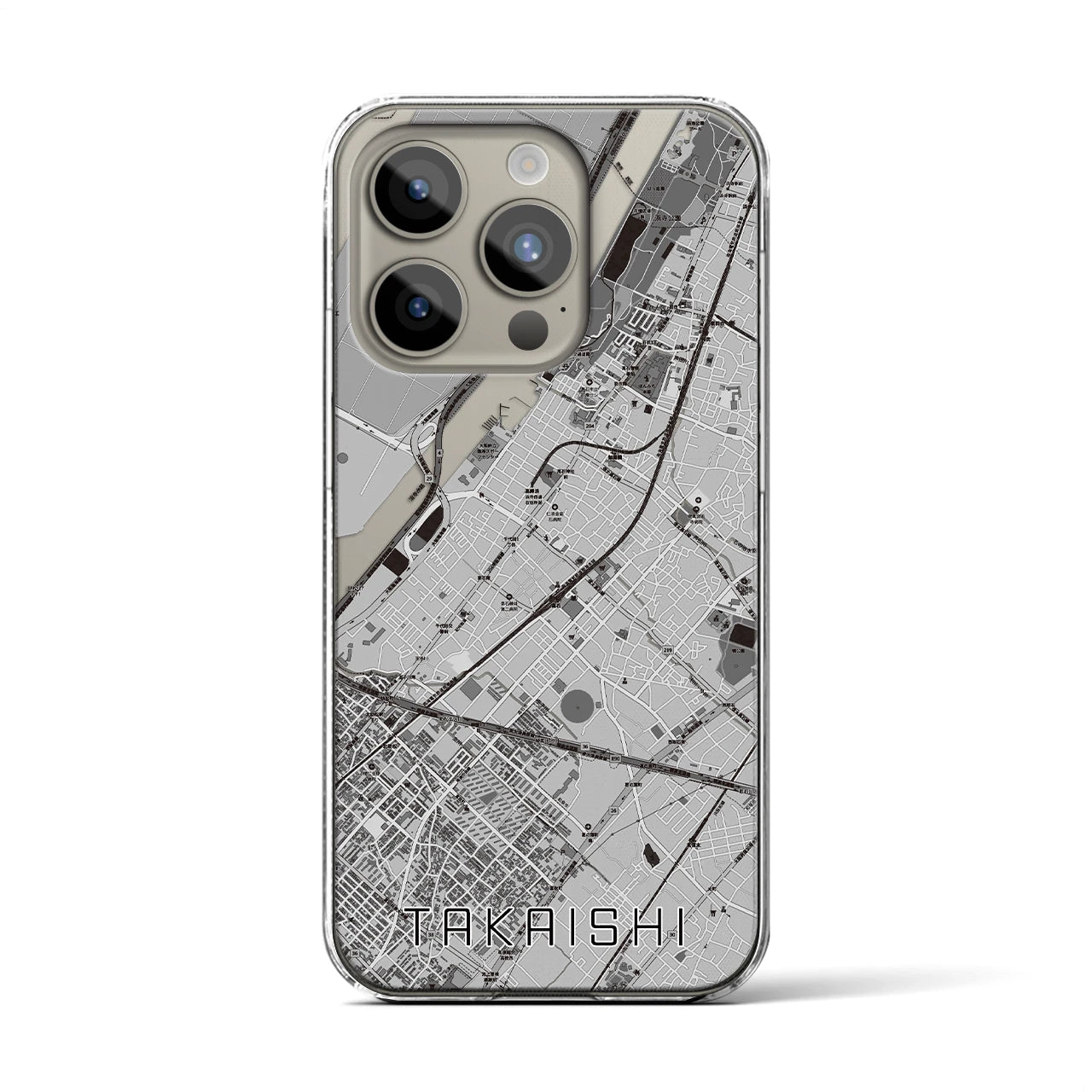 【高石(大阪府)】地図柄iPhoneケース(クリアタイプ)