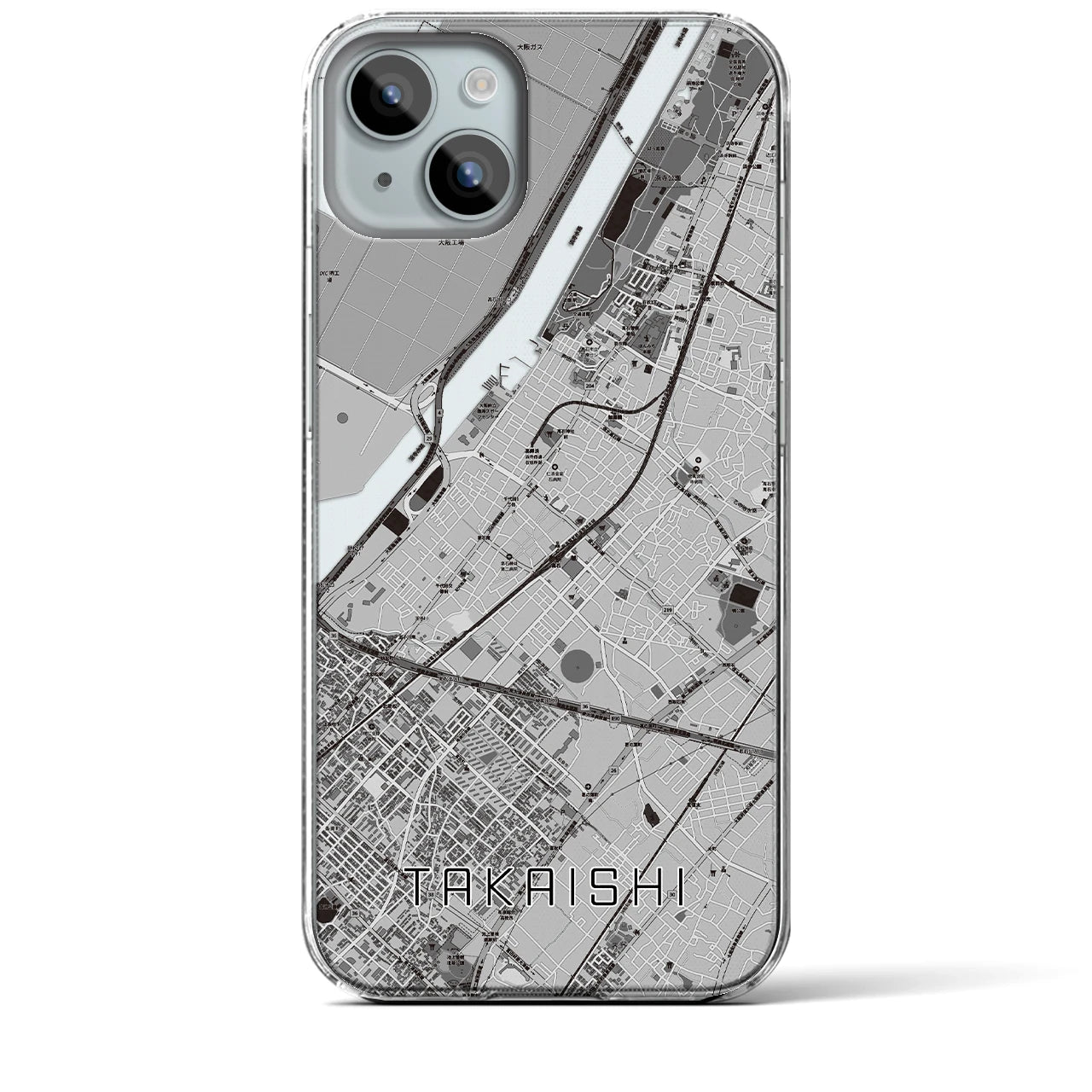 【高石(大阪府)】地図柄iPhoneケース(クリアタイプ)