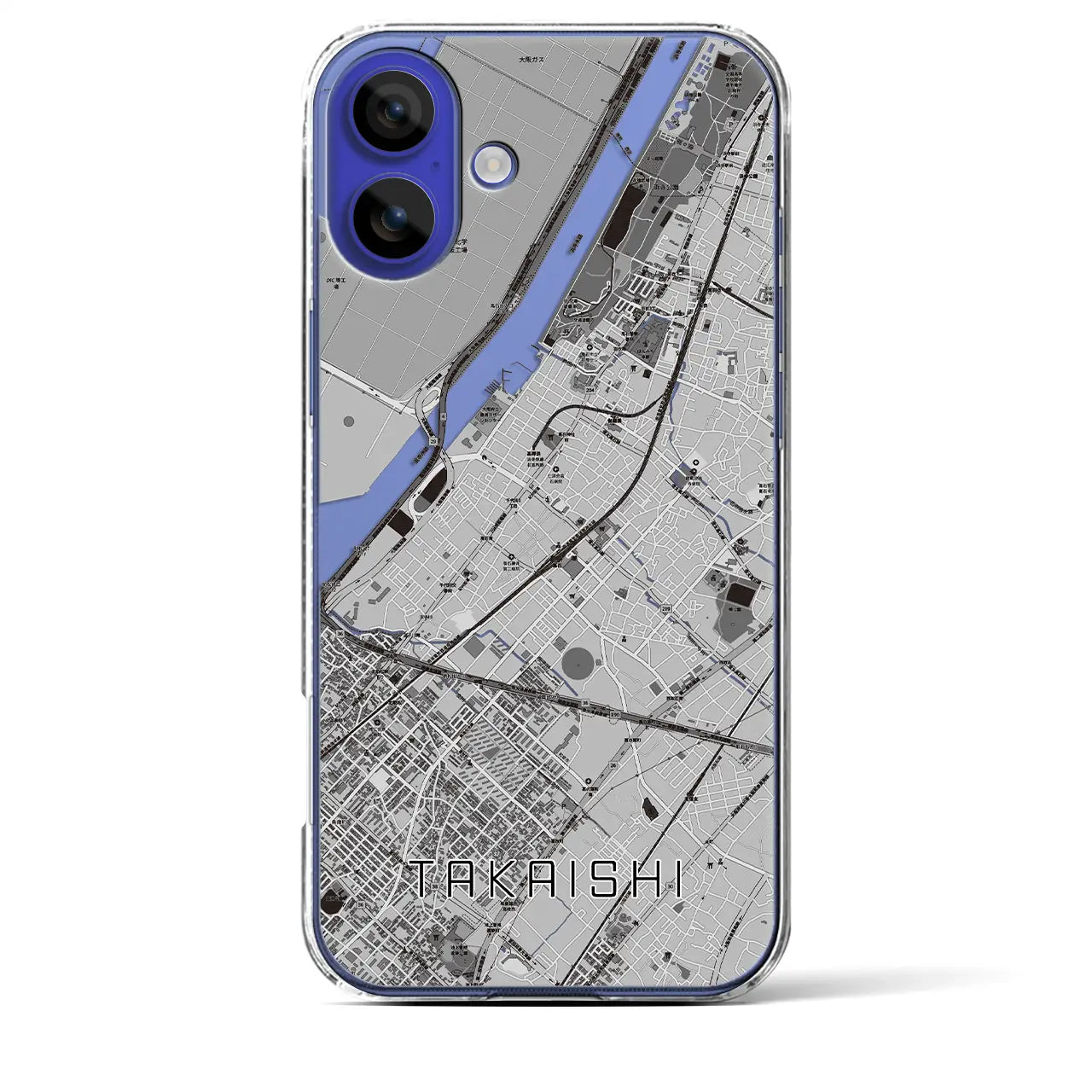 【高石(大阪府)】地図柄iPhoneケース(クリアタイプ)