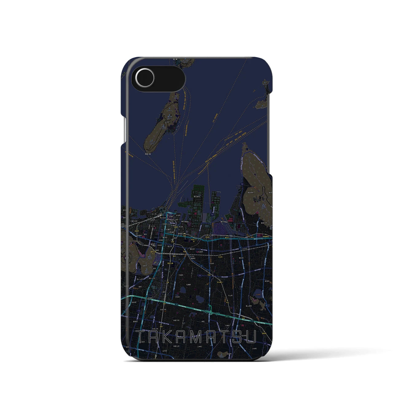 【高松(香川県)】地図柄iPhoneケース(バックカバータイプ)