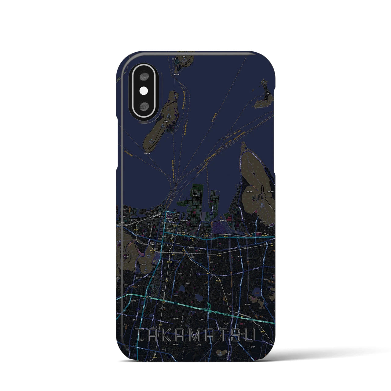 【高松(香川県)】地図柄iPhoneケース(バックカバータイプ)