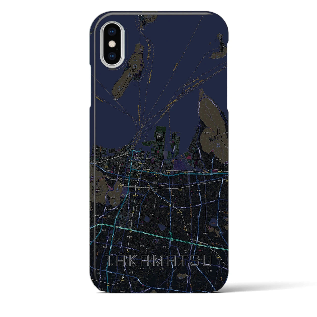 【高松(香川県)】地図柄iPhoneケース(バックカバータイプ)