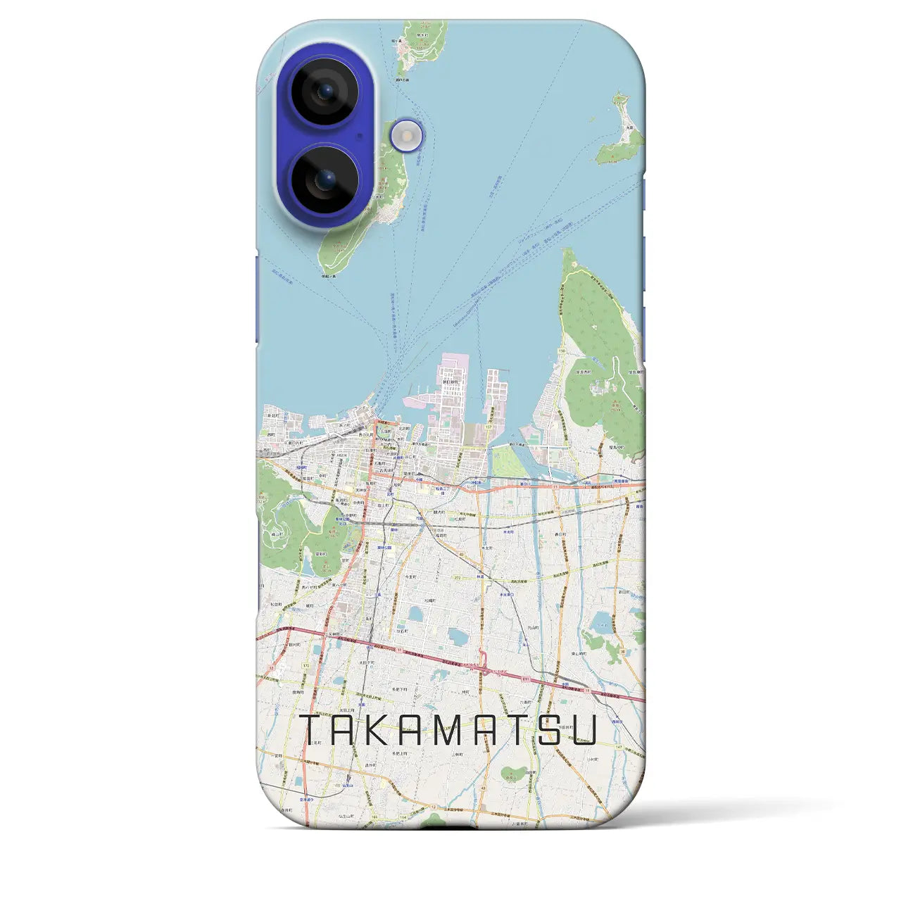 【高松(香川県)】地図柄iPhoneケース(バックカバータイプ)ナチュラル・iPhone 16 Pro Max 用