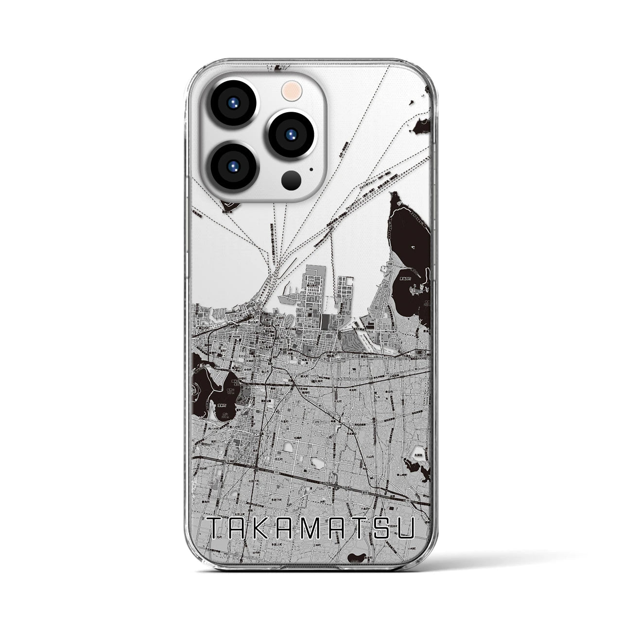 【高松(香川県)】地図柄iPhoneケース(クリアタイプ)