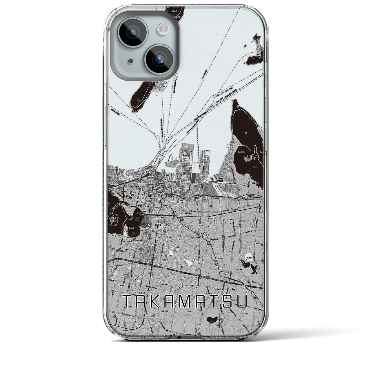 【高松(香川県)】地図柄iPhoneケース(クリアタイプ)